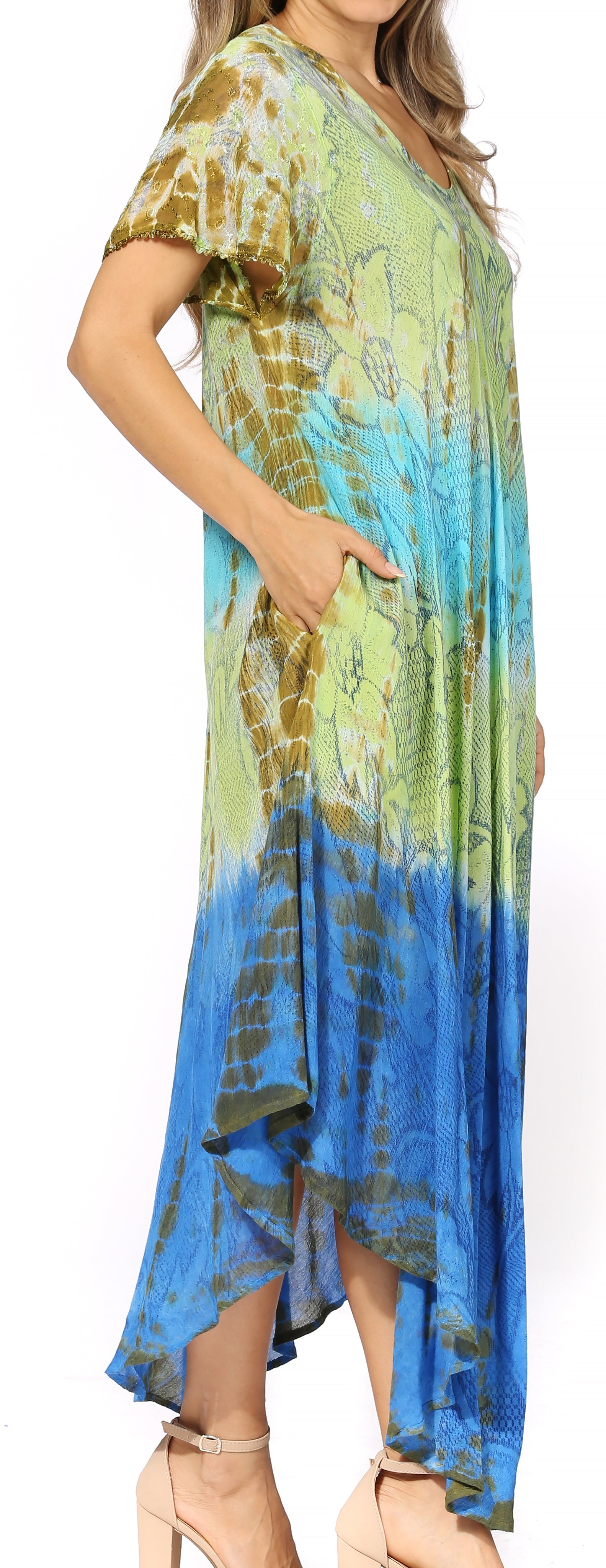 Sakkas Mika Ombre Floral Caftan Dress - Concordia Style Boutique