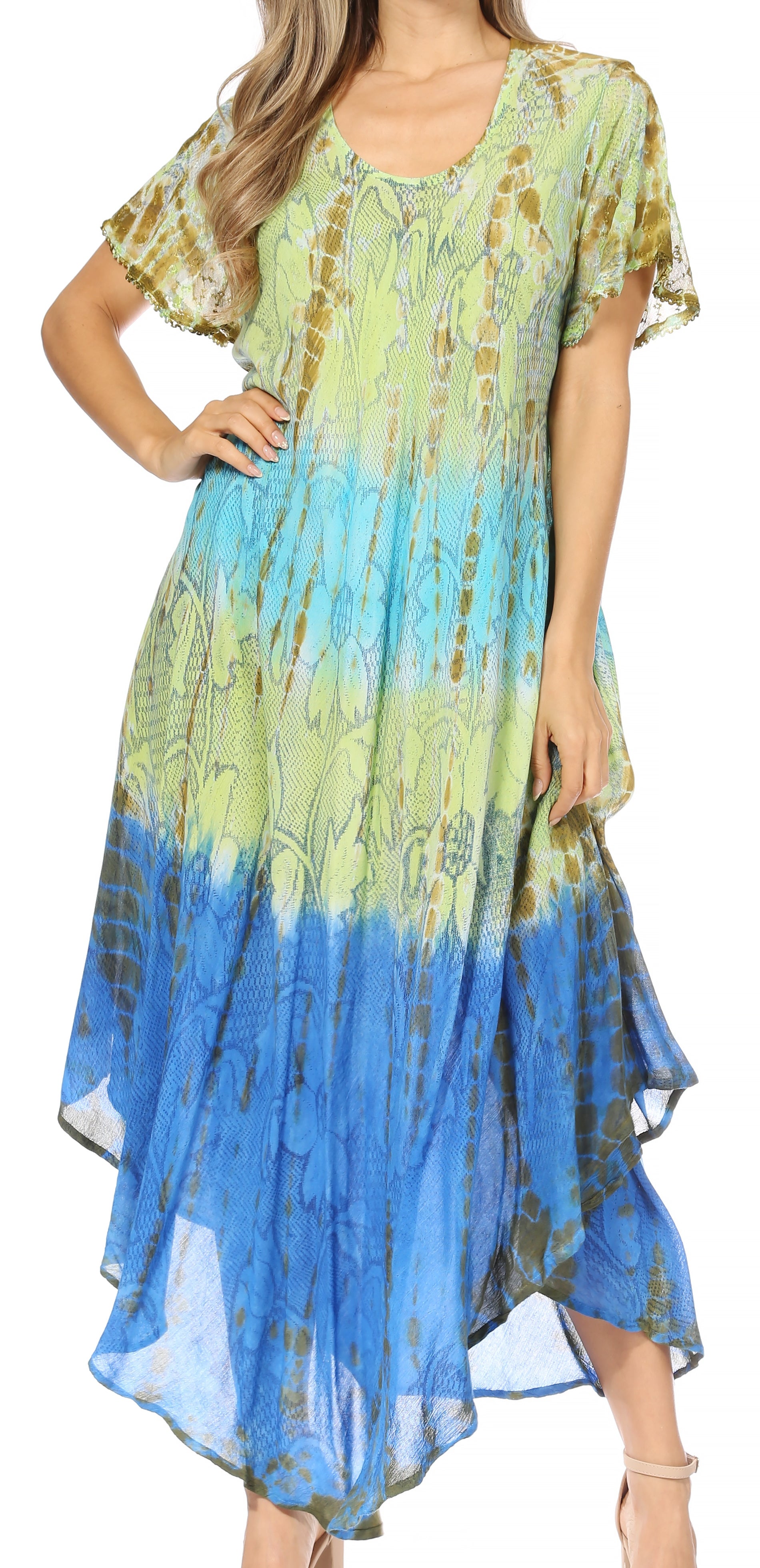 Sakkas Mika Ombre Floral Caftan Dress - Concordia Style Boutique