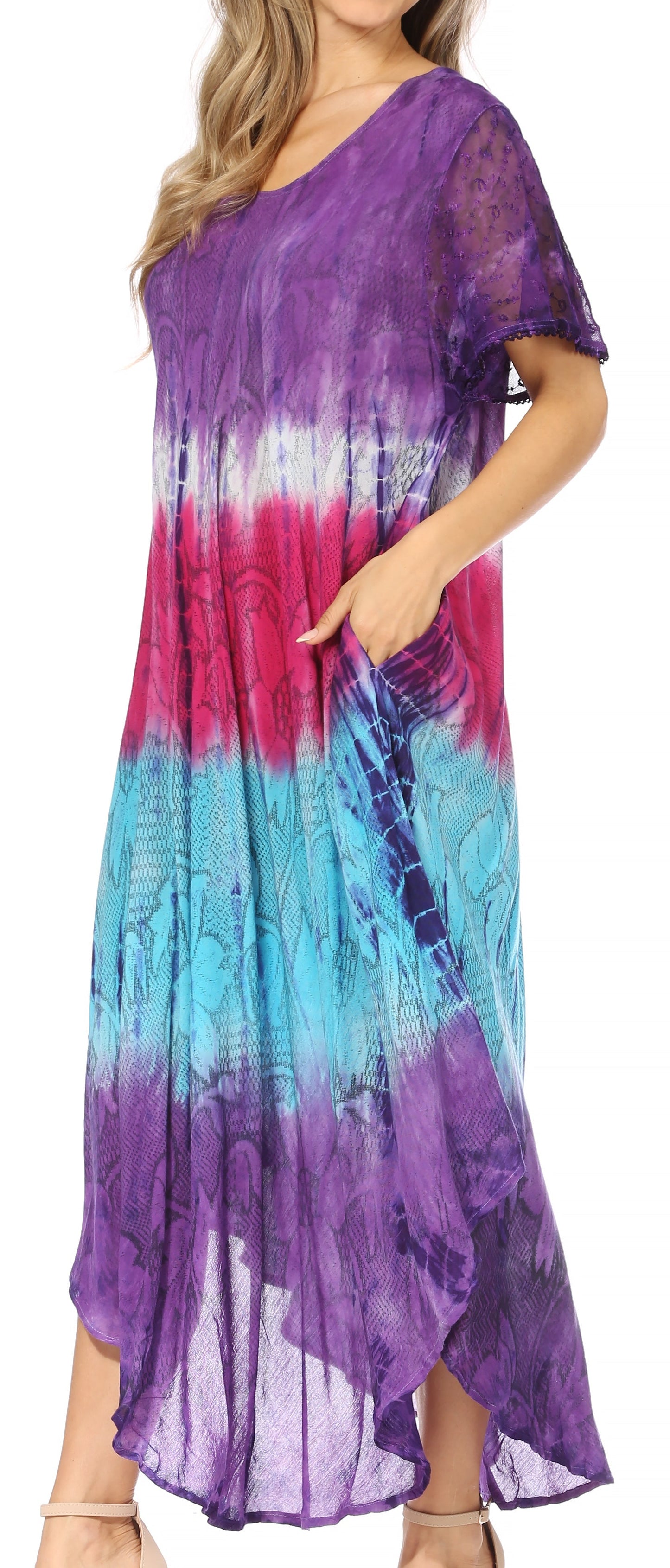 Sakkas Mika Ombre Floral Caftan Dress - Concordia Style Boutique