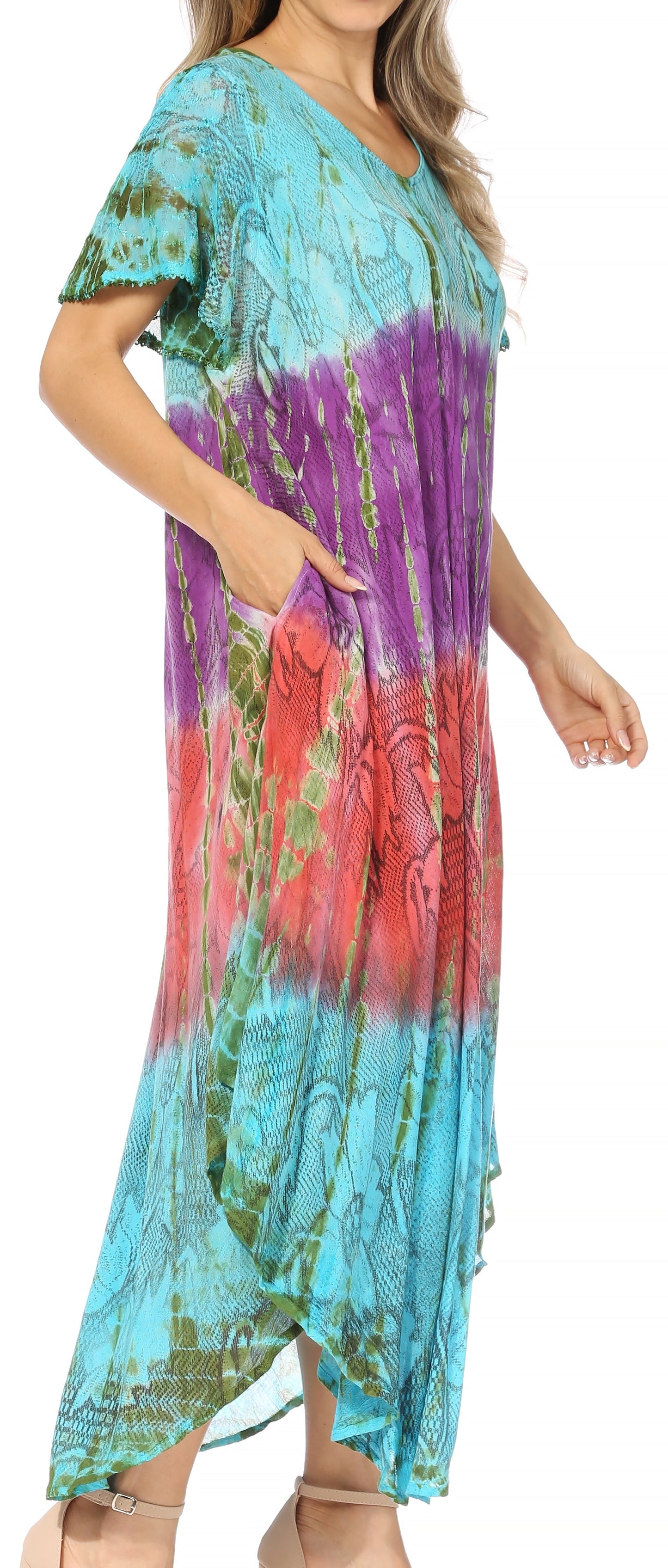 Sakkas Mika Ombre Floral Caftan Dress - Concordia Style Boutique