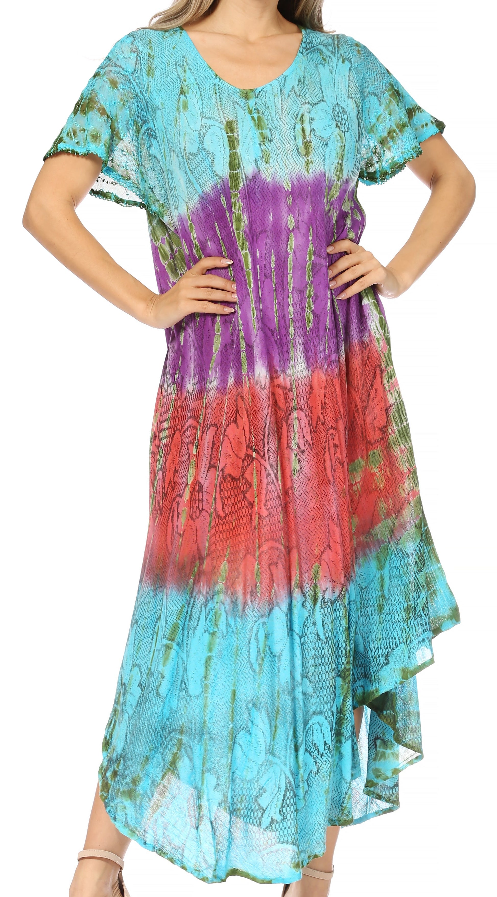 Sakkas Mika Ombre Floral Caftan Dress - Concordia Style Boutique