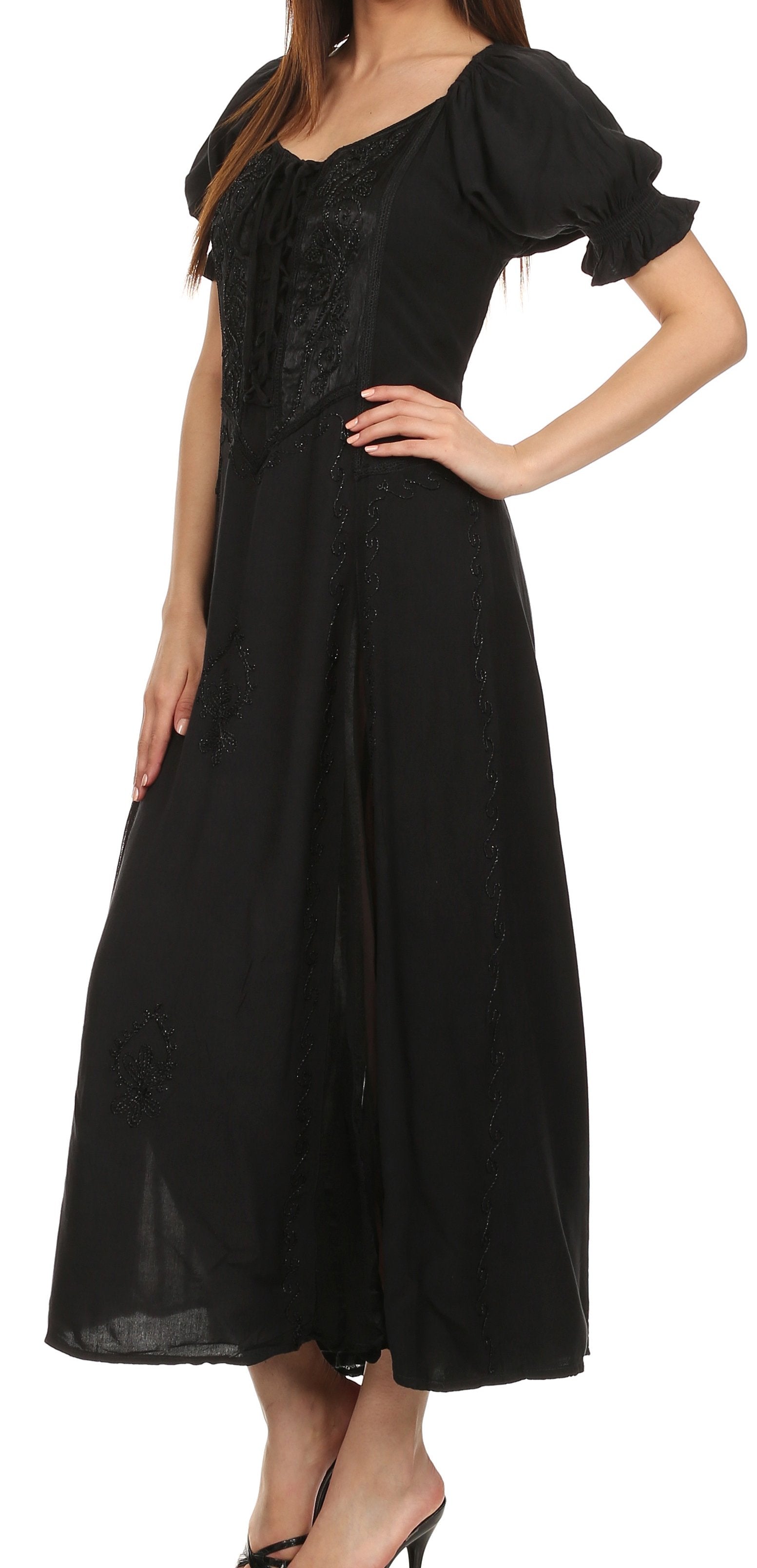 Sakkas Bridget Embroidered Renaissance Dress - Concordia Style Boutique