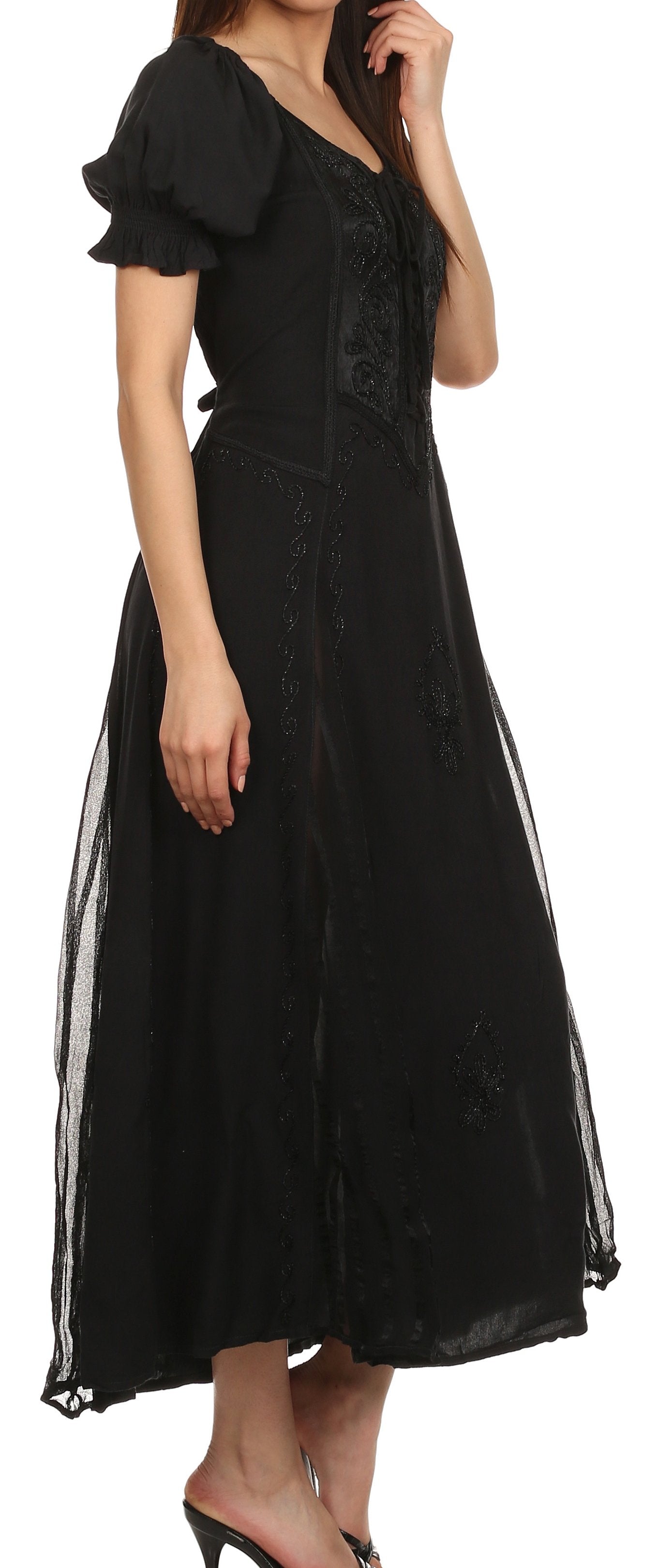 Sakkas Bridget Embroidered Renaissance Dress - Concordia Style Boutique