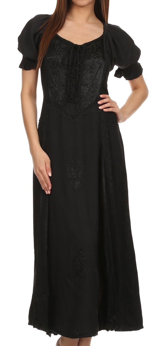 Sakkas Bridget Embroidered Renaissance Dress - Concordia Style Boutique
