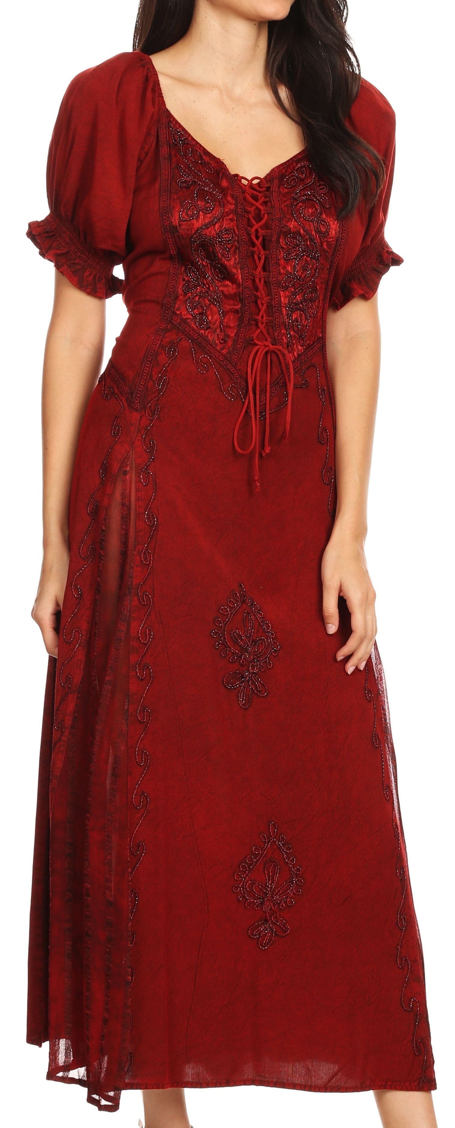 Sakkas Bridget Embroidered Renaissance Dress - Concordia Style Boutique