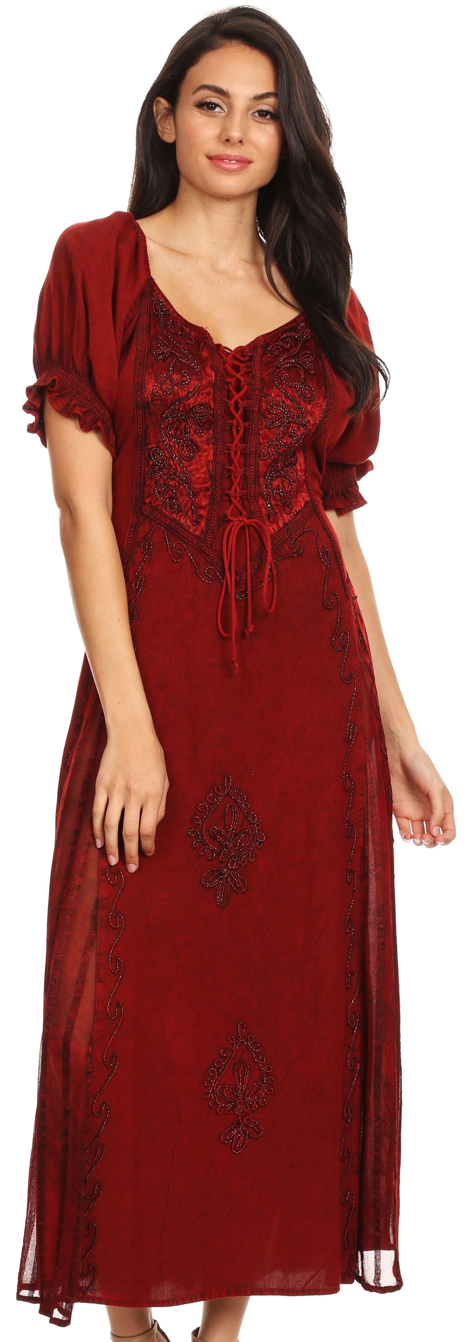 Sakkas Bridget Embroidered Renaissance Dress - Concordia Style Boutique