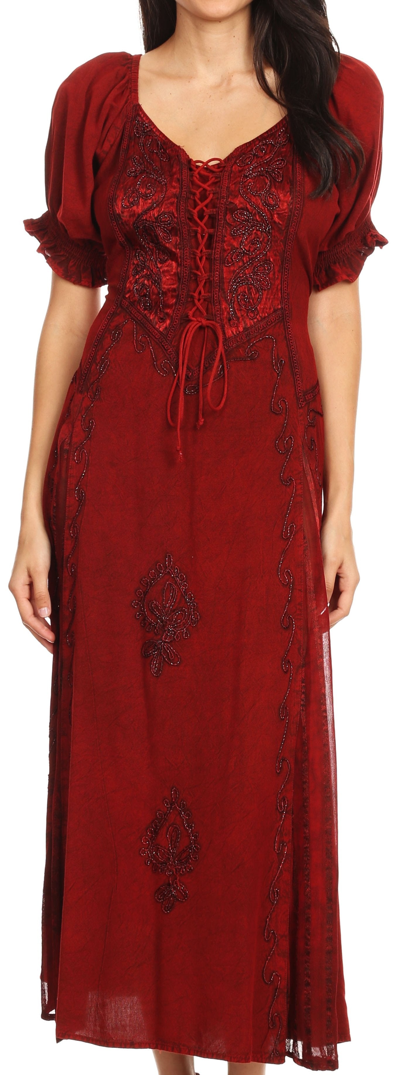 Sakkas Bridget Embroidered Renaissance Dress - Concordia Style Boutique