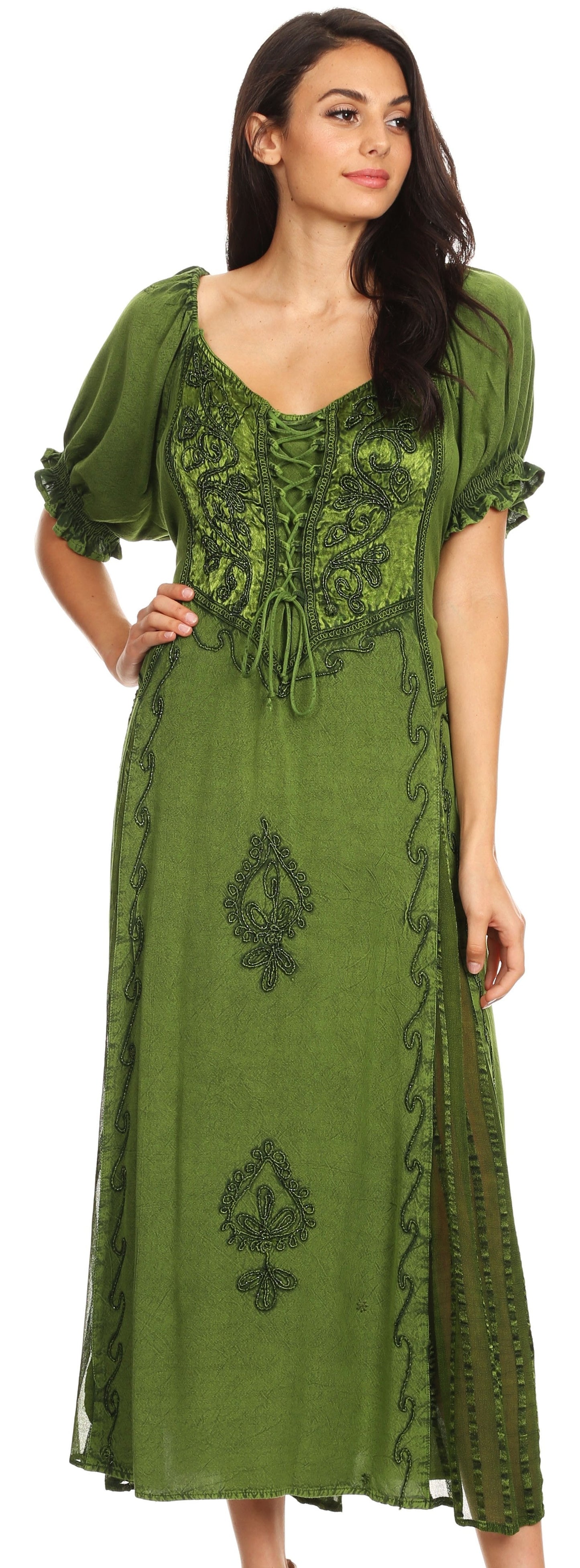 Sakkas Bridget Embroidered Renaissance Dress - Concordia Style Boutique