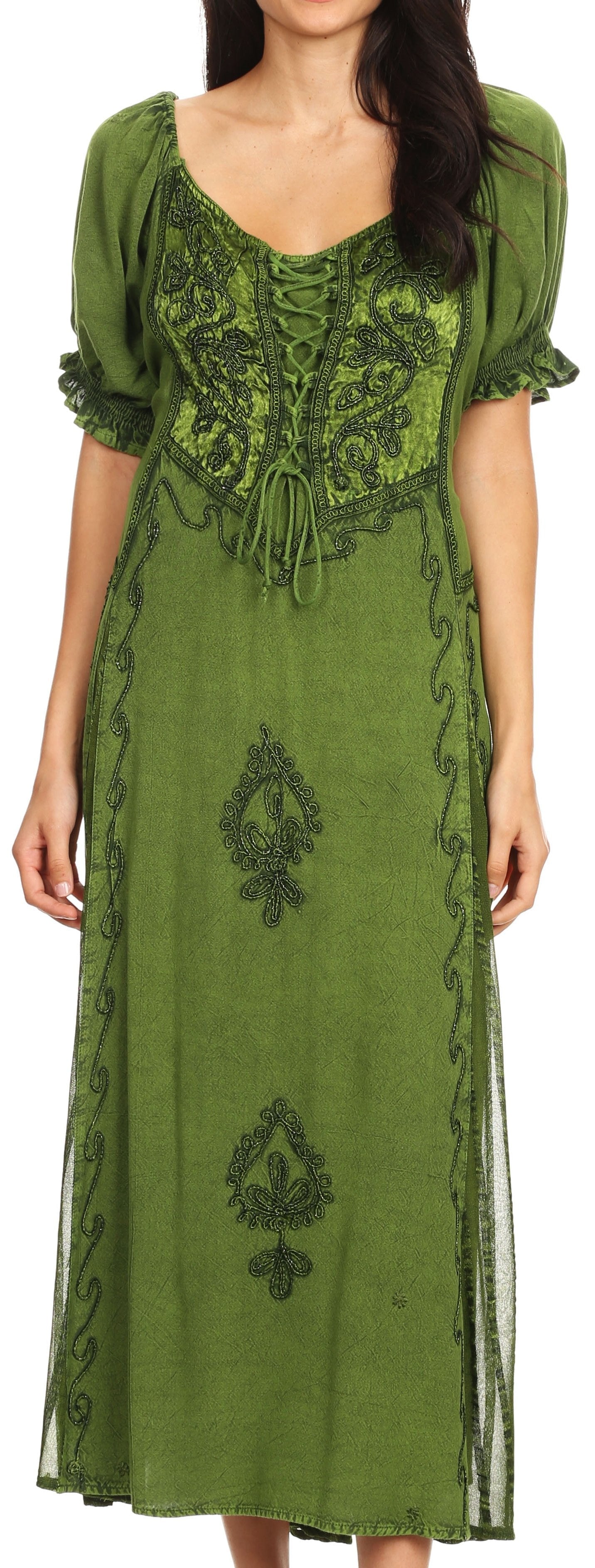 Sakkas Bridget Embroidered Renaissance Dress - Concordia Style Boutique