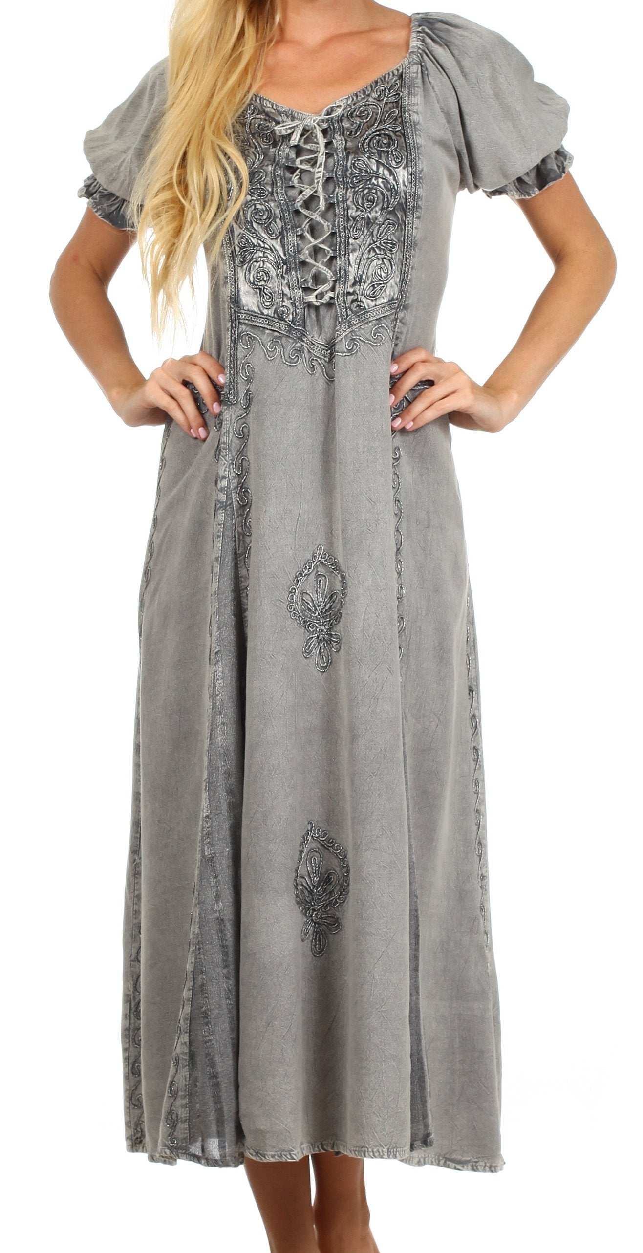 Sakkas Bridget Embroidered Renaissance Dress - Concordia Style Boutique
