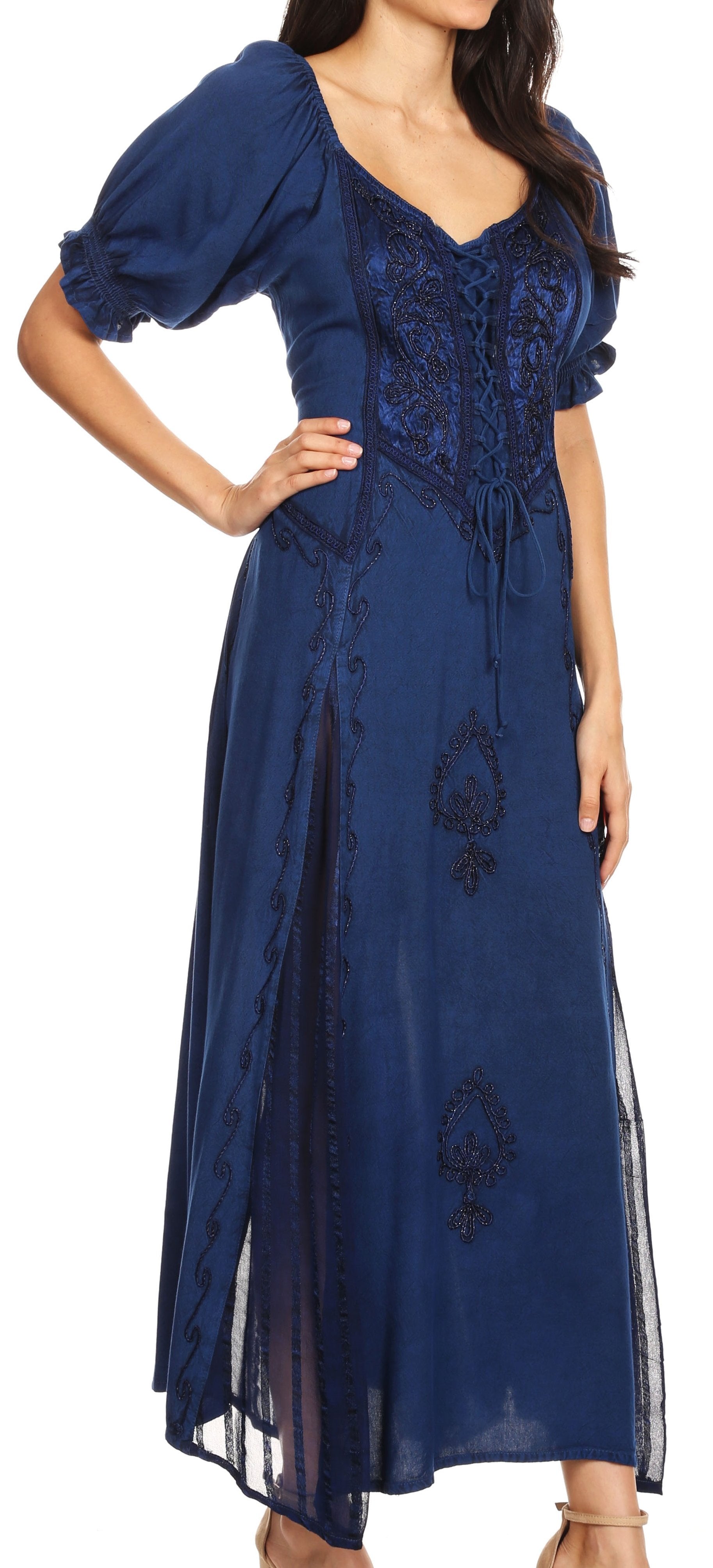 Sakkas Bridget Embroidered Renaissance Dress - Concordia Style Boutique