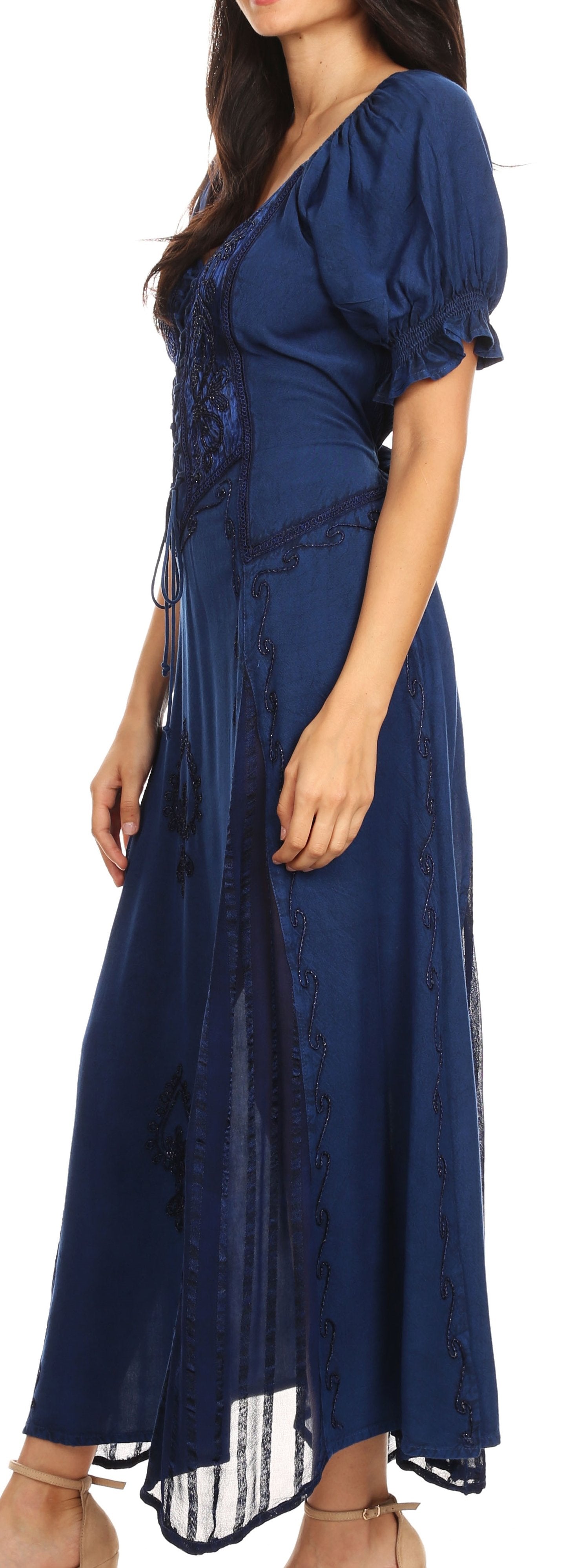 Sakkas Bridget Embroidered Renaissance Dress - Concordia Style Boutique