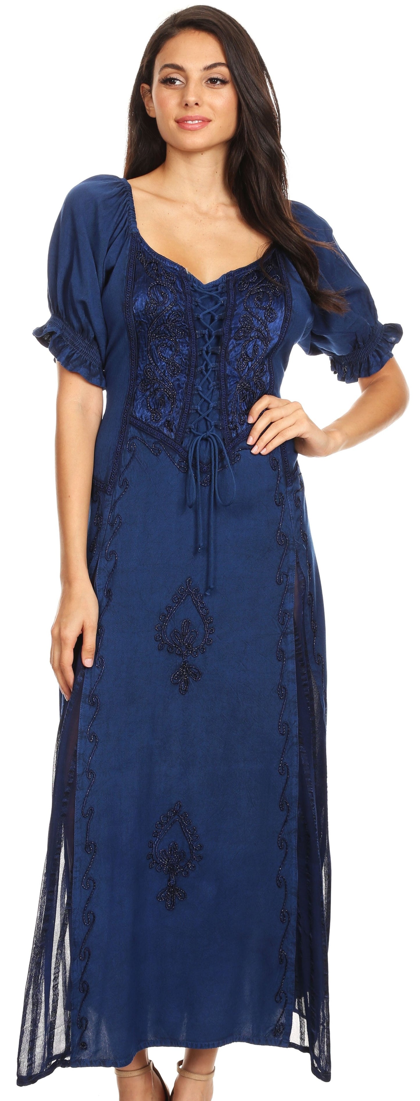 Sakkas Bridget Embroidered Renaissance Dress - Concordia Style Boutique