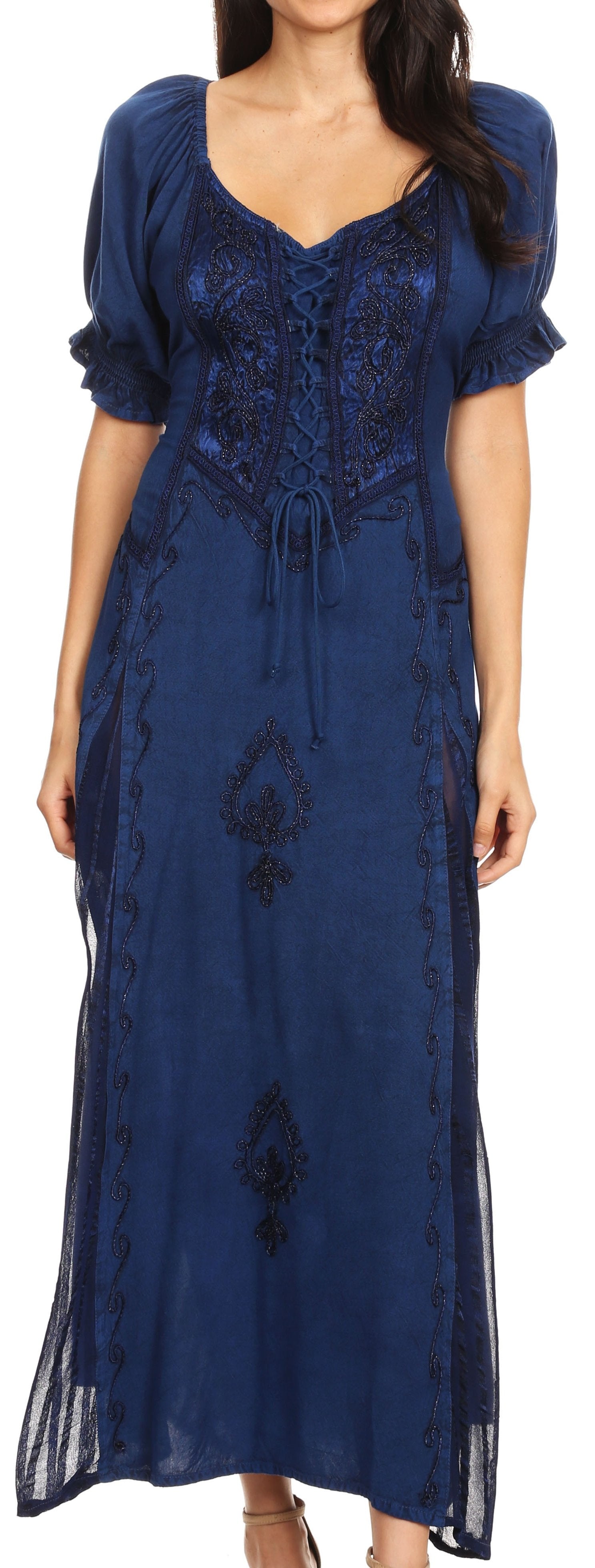 Sakkas Bridget Embroidered Renaissance Dress - Concordia Style Boutique