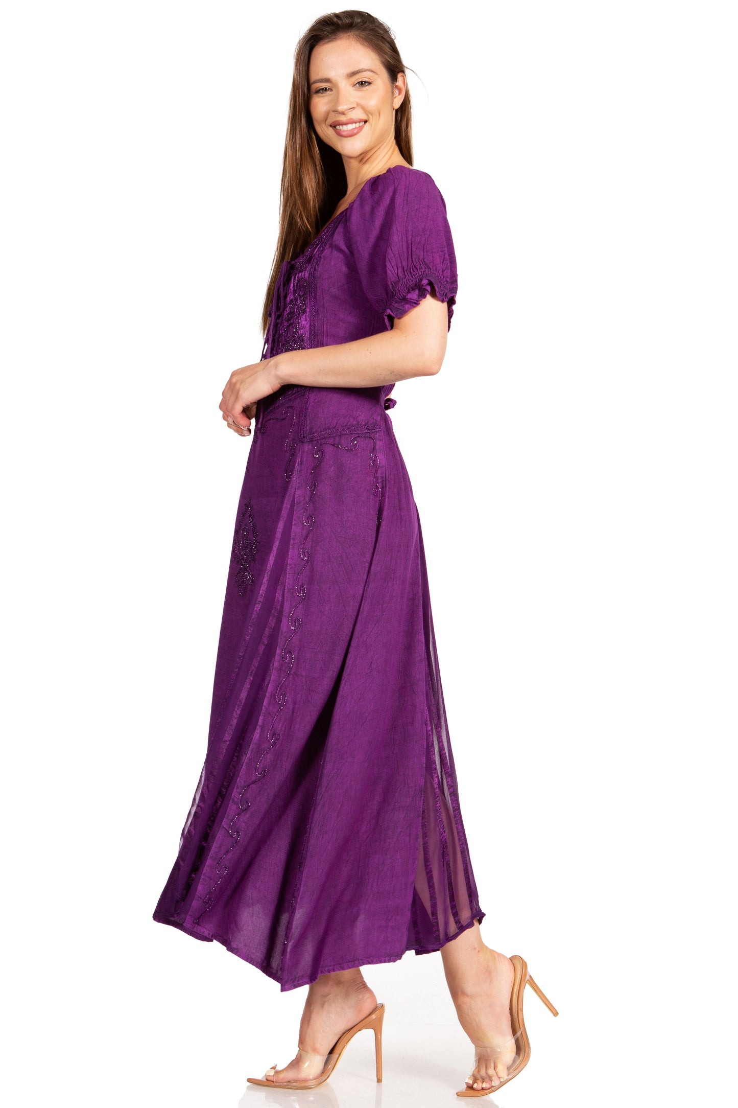 Sakkas Bridget Embroidered Renaissance Dress - Concordia Style Boutique