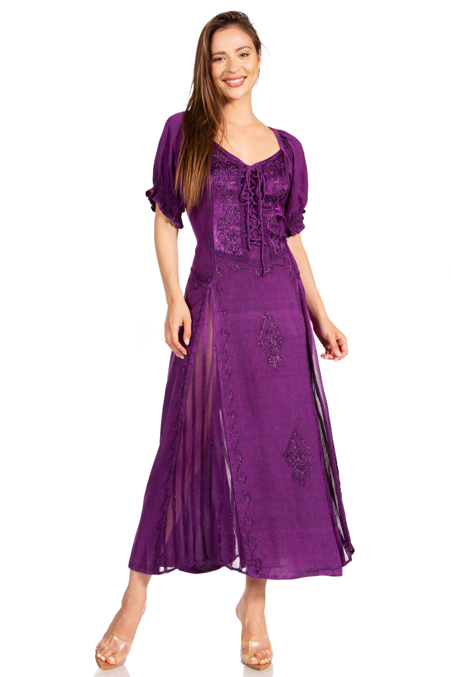 Sakkas Bridget Embroidered Renaissance Dress - Concordia Style Boutique