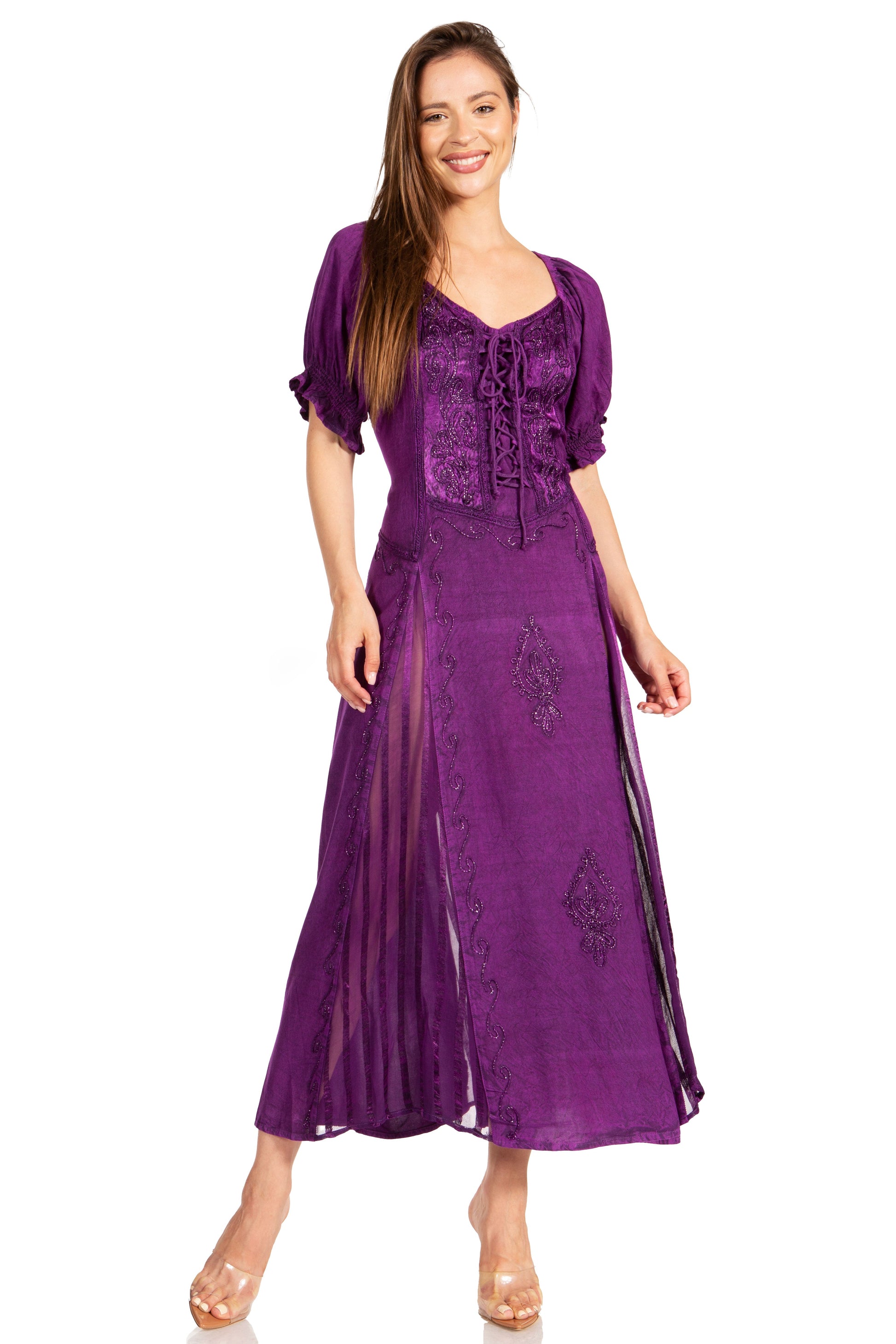 Sakkas Bridget Embroidered Renaissance Dress - Concordia Style Boutique