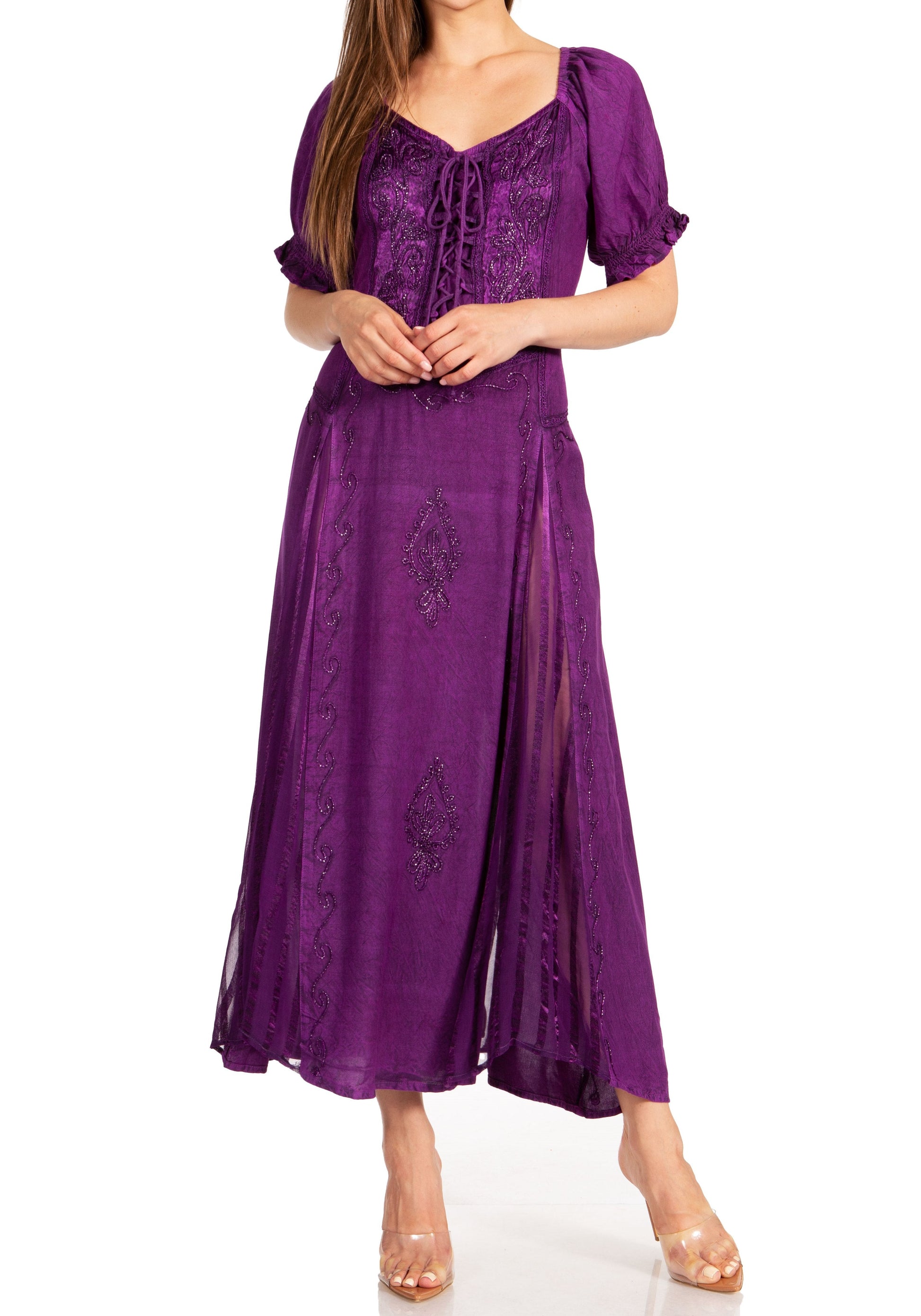 Sakkas Bridget Embroidered Renaissance Dress - Concordia Style Boutique