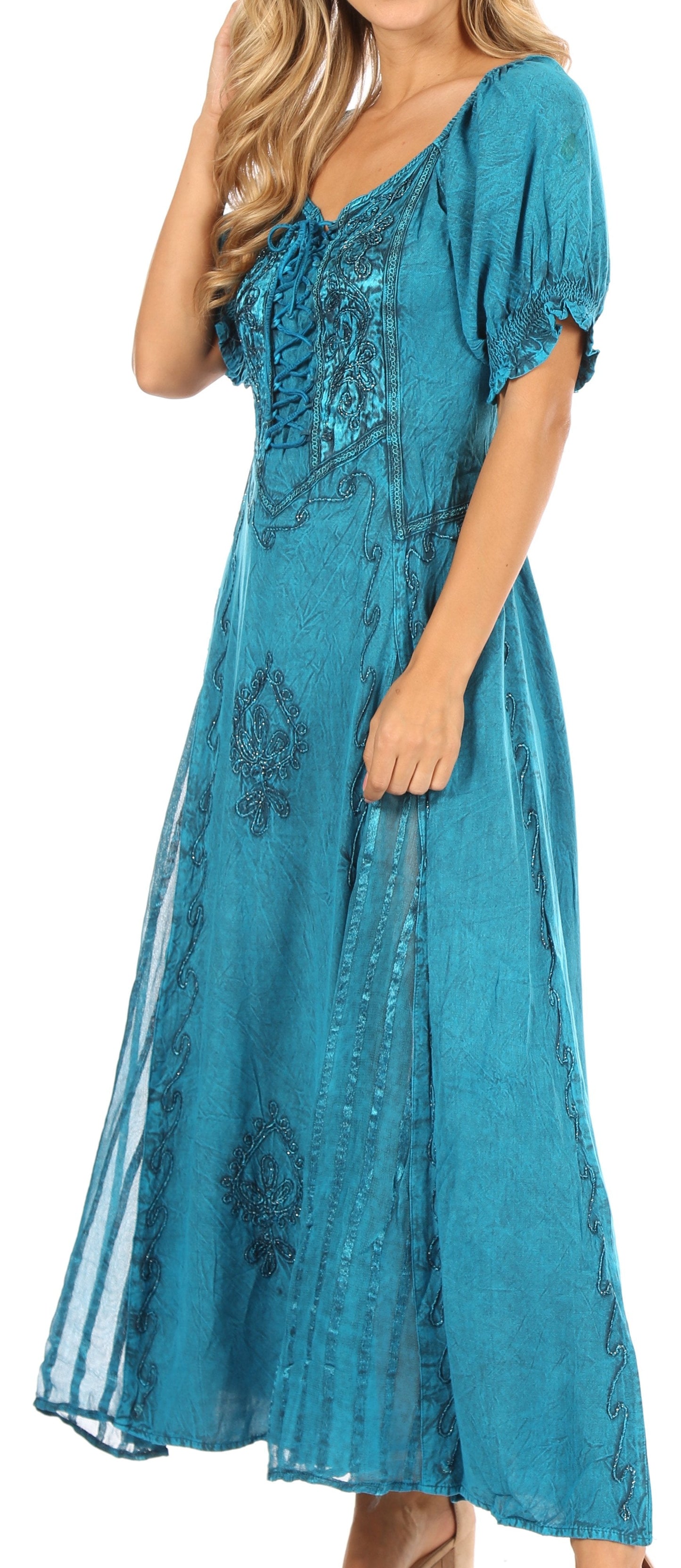Sakkas Bridget Embroidered Renaissance Dress - Concordia Style Boutique