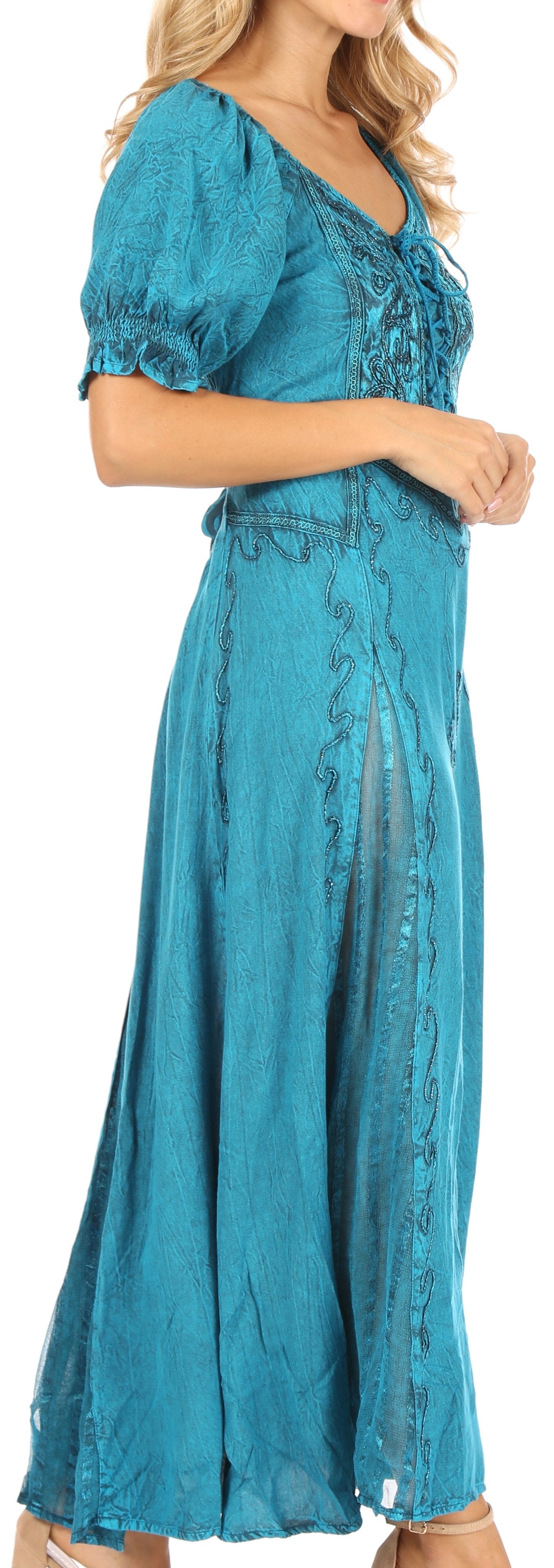 Sakkas Bridget Embroidered Renaissance Dress - Concordia Style Boutique