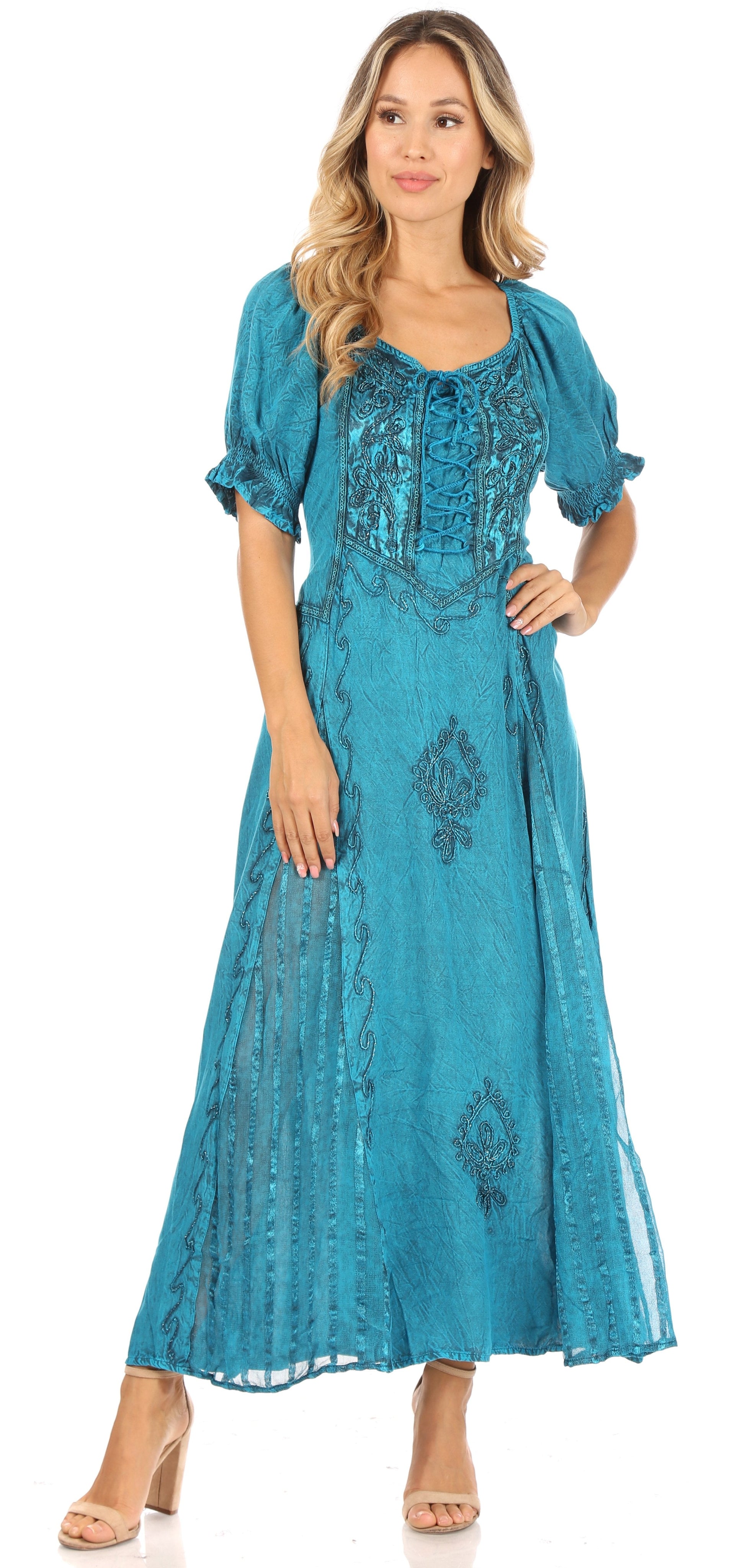 Sakkas Bridget Embroidered Renaissance Dress - Concordia Style Boutique