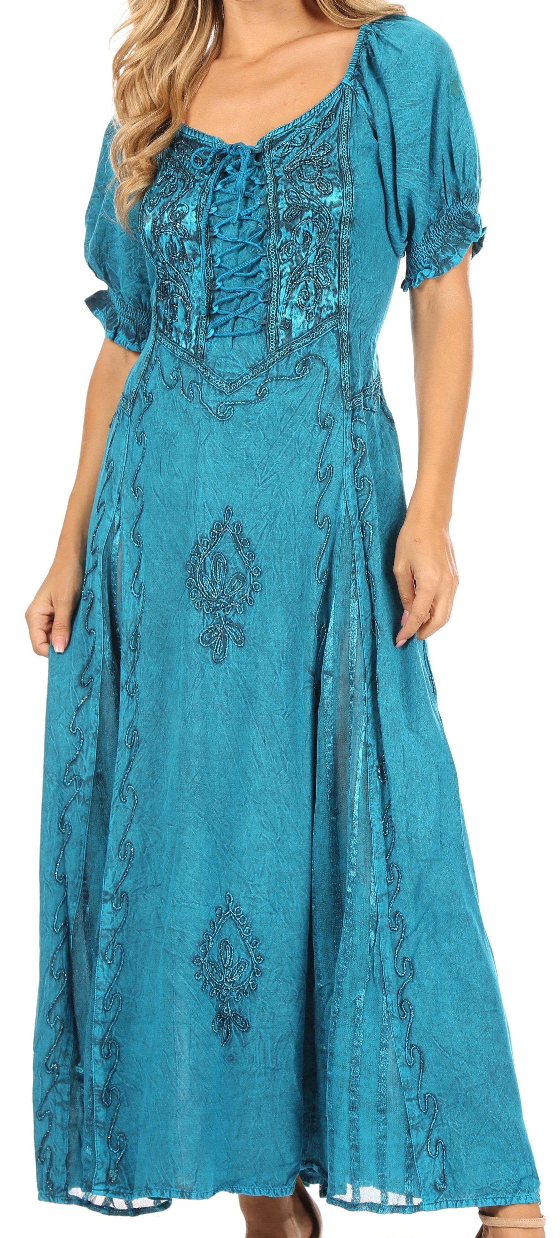 Sakkas Bridget Embroidered Renaissance Dress - Concordia Style Boutique