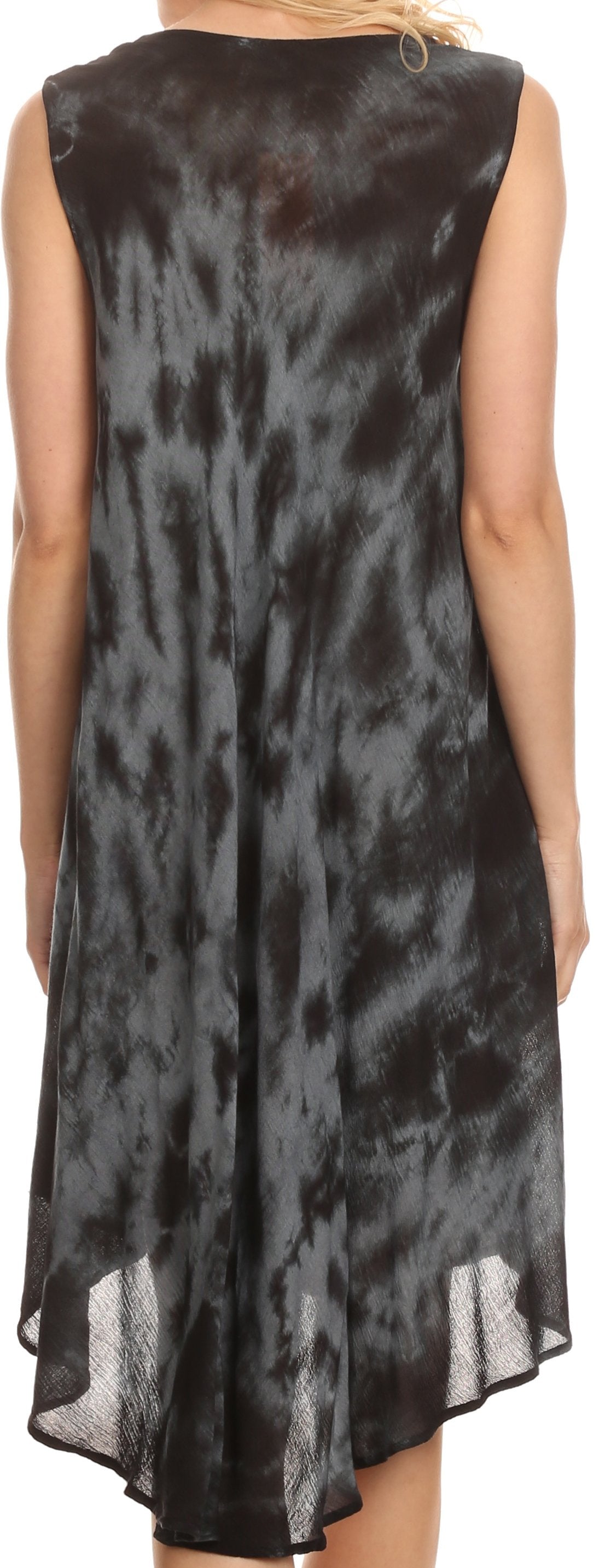 Sakkas Butterfly Tie Dye Tank Sheath Caftan Mid Length Dress - Concordia Style Boutique