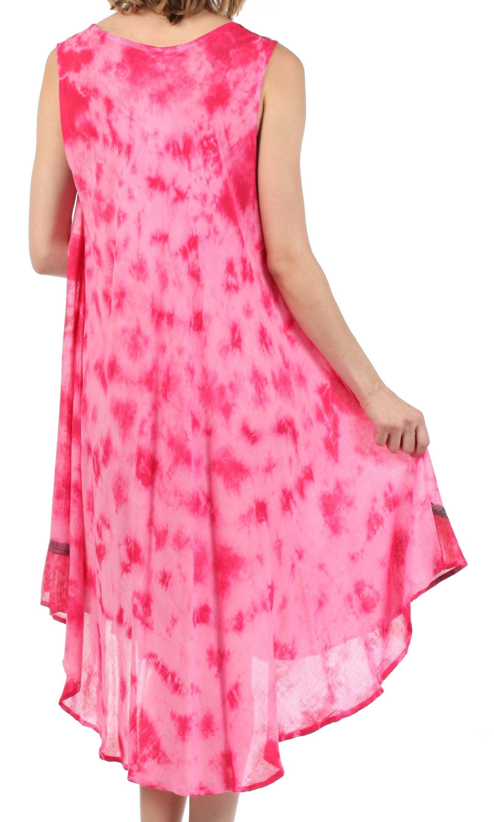 Sakkas Butterfly Tie Dye Tank Sheath Caftan Mid Length Dress - Concordia Style Boutique