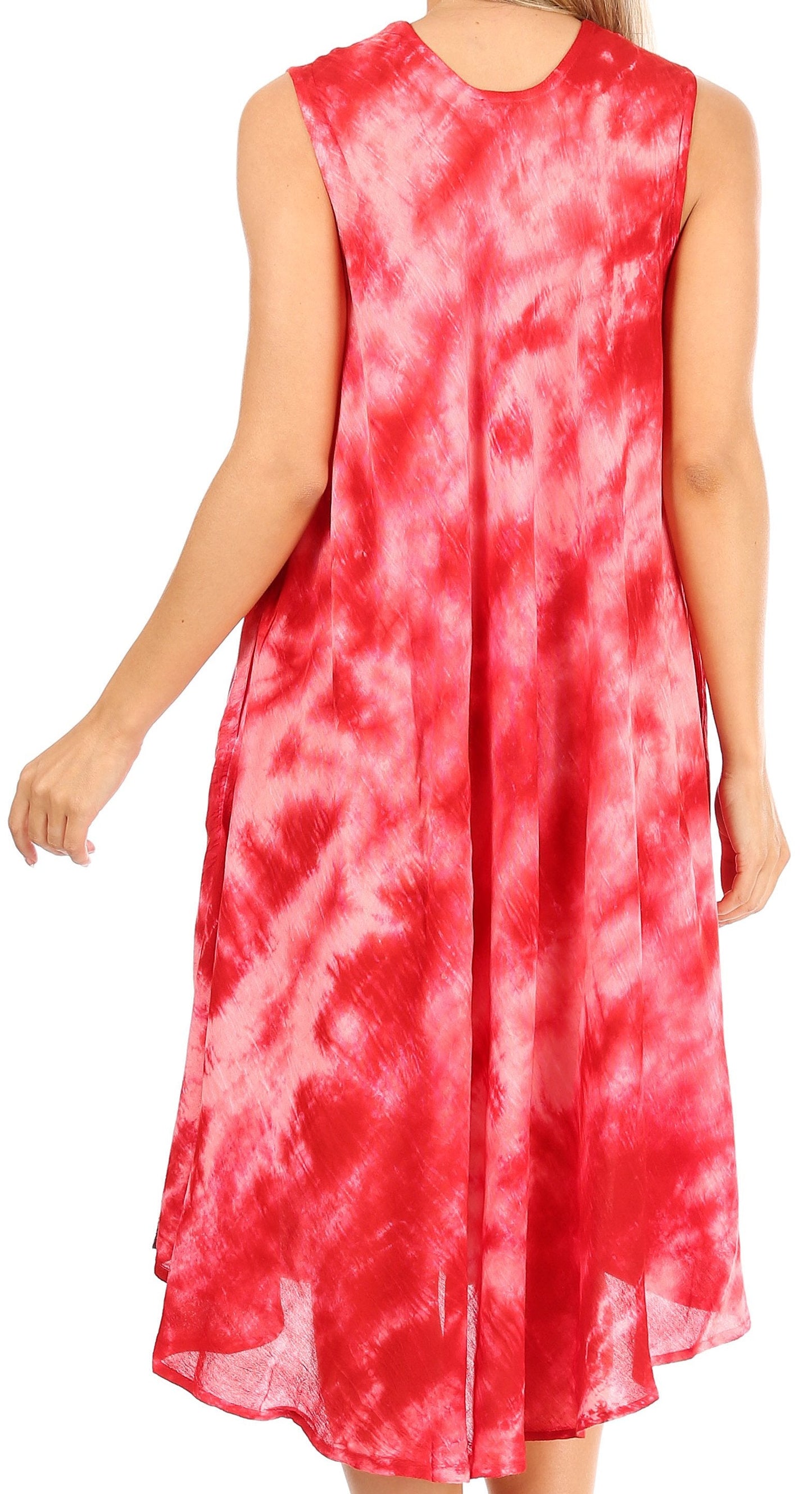 Sakkas Butterfly Tie Dye Tank Sheath Caftan Mid Length Dress - Concordia Style Boutique
