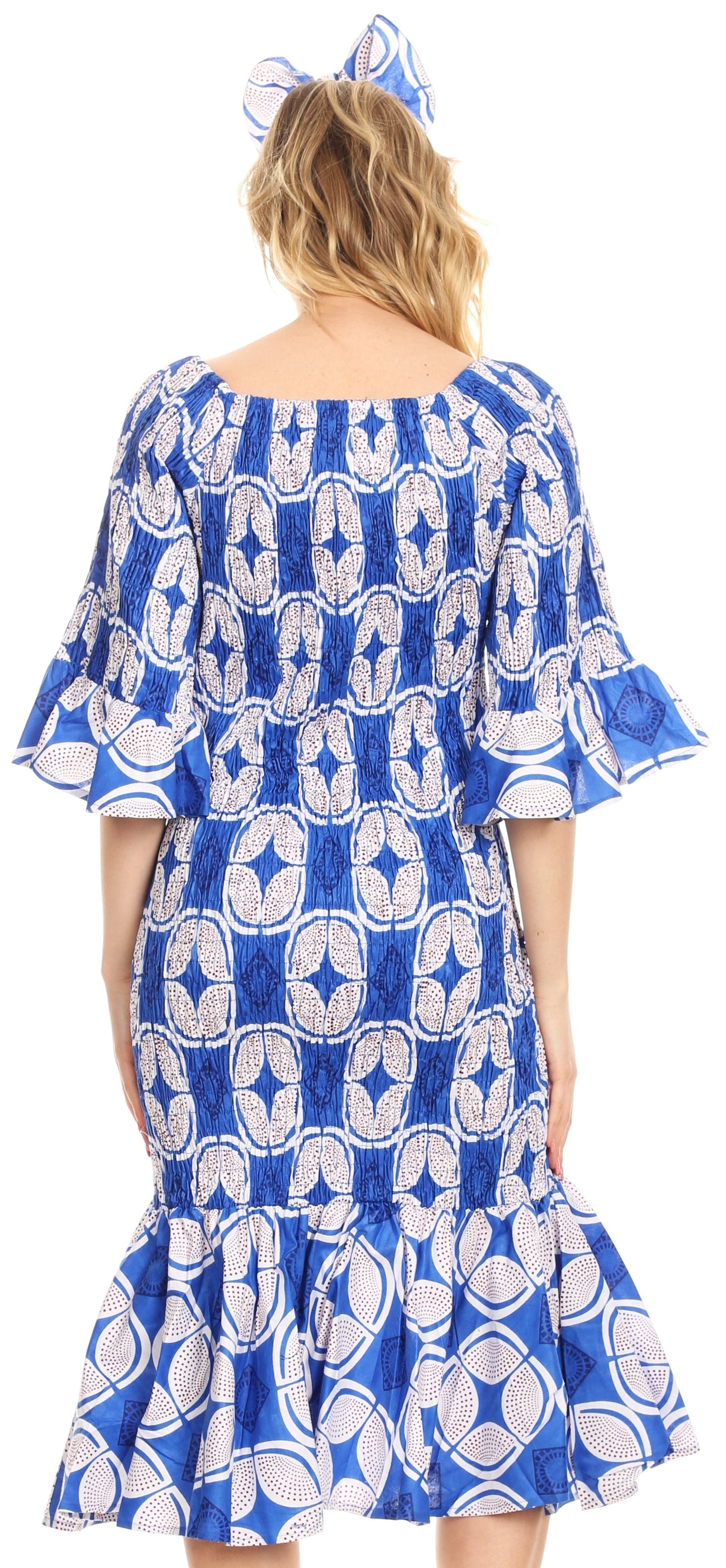 Sakkas Zarah Women's African Ankara Body-con Off shoulder Mermaid Pocket Dress - Concordia Style Boutique