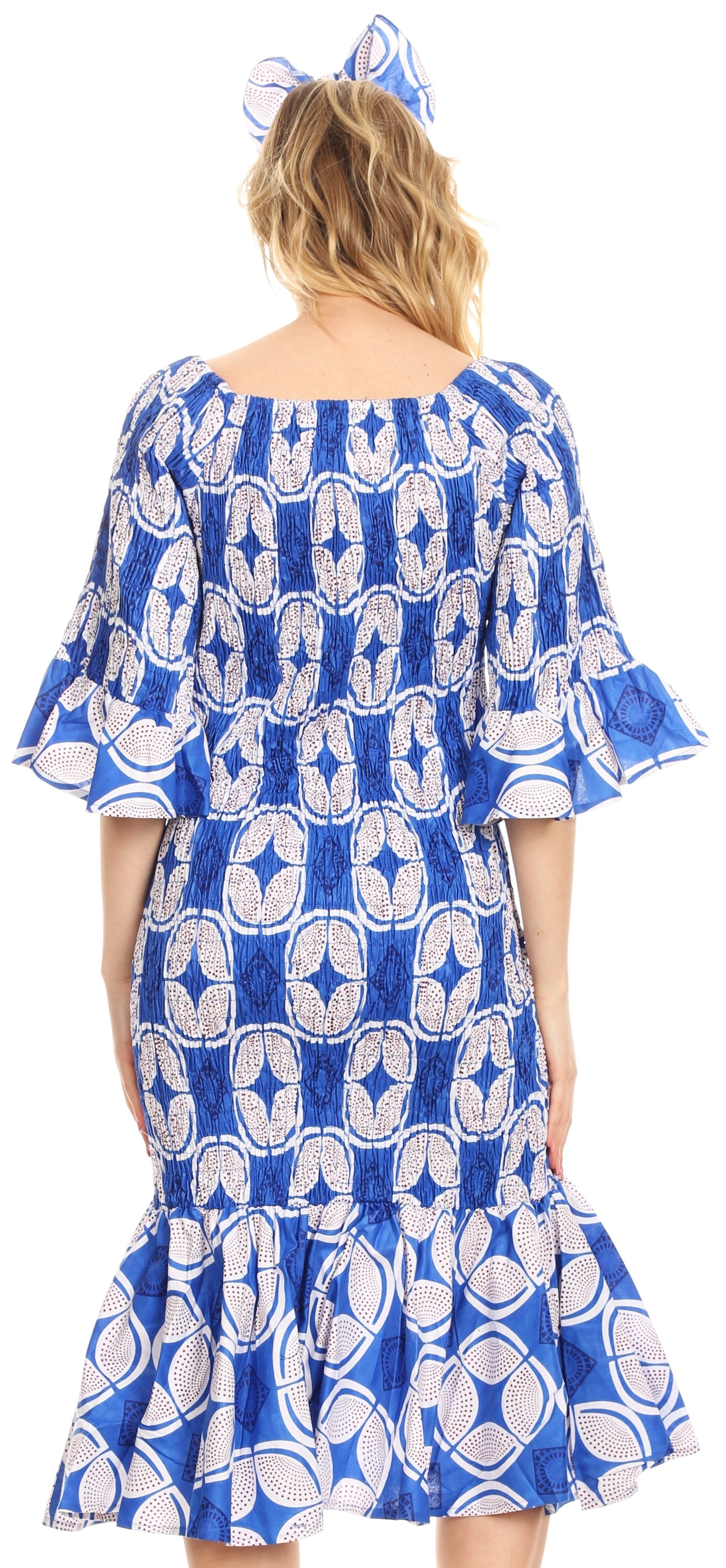 Sakkas Zarah Women's African Ankara Body-con Off shoulder Mermaid Pocket Dress - Concordia Style Boutique