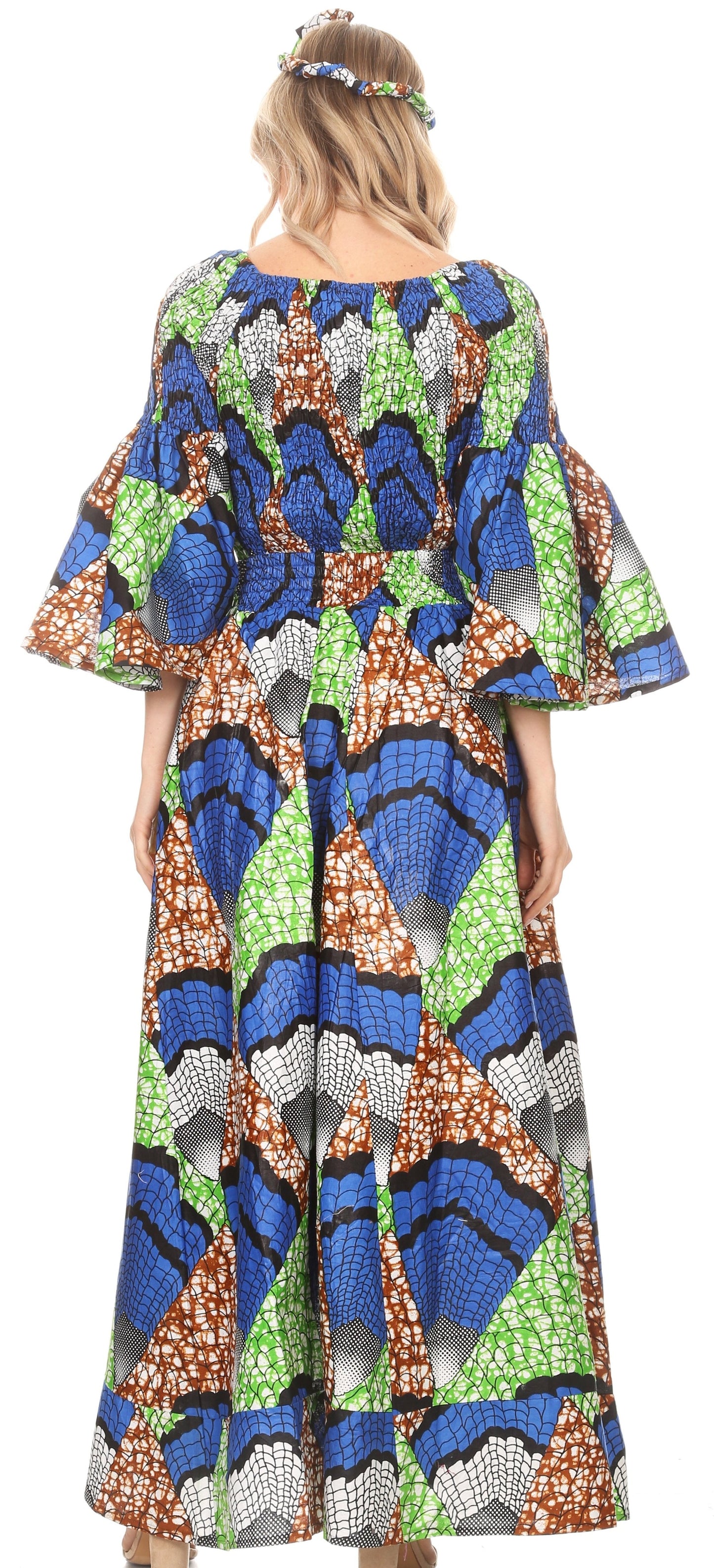 Sakkas Tesa Women's Off the Shoulder Top Pants Set African Ankara Print w/Pockets - Concordia Style Boutique