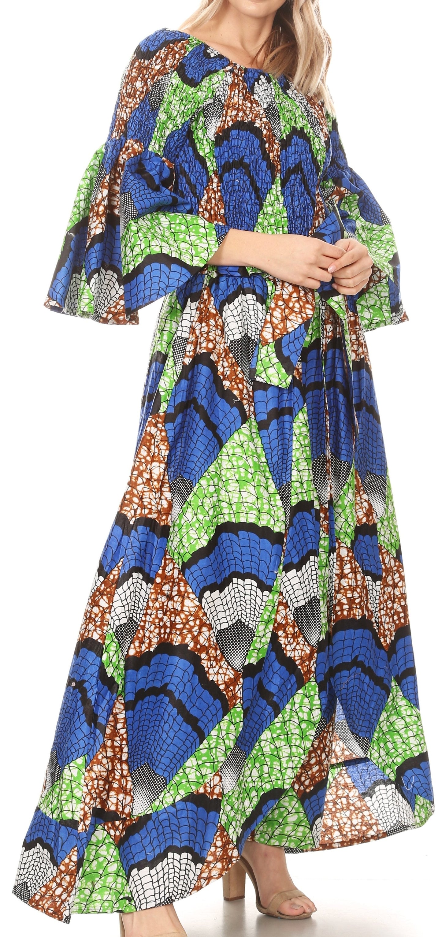Sakkas Tesa Women's Off the Shoulder Top Pants Set African Ankara Print w/Pockets - Concordia Style Boutique