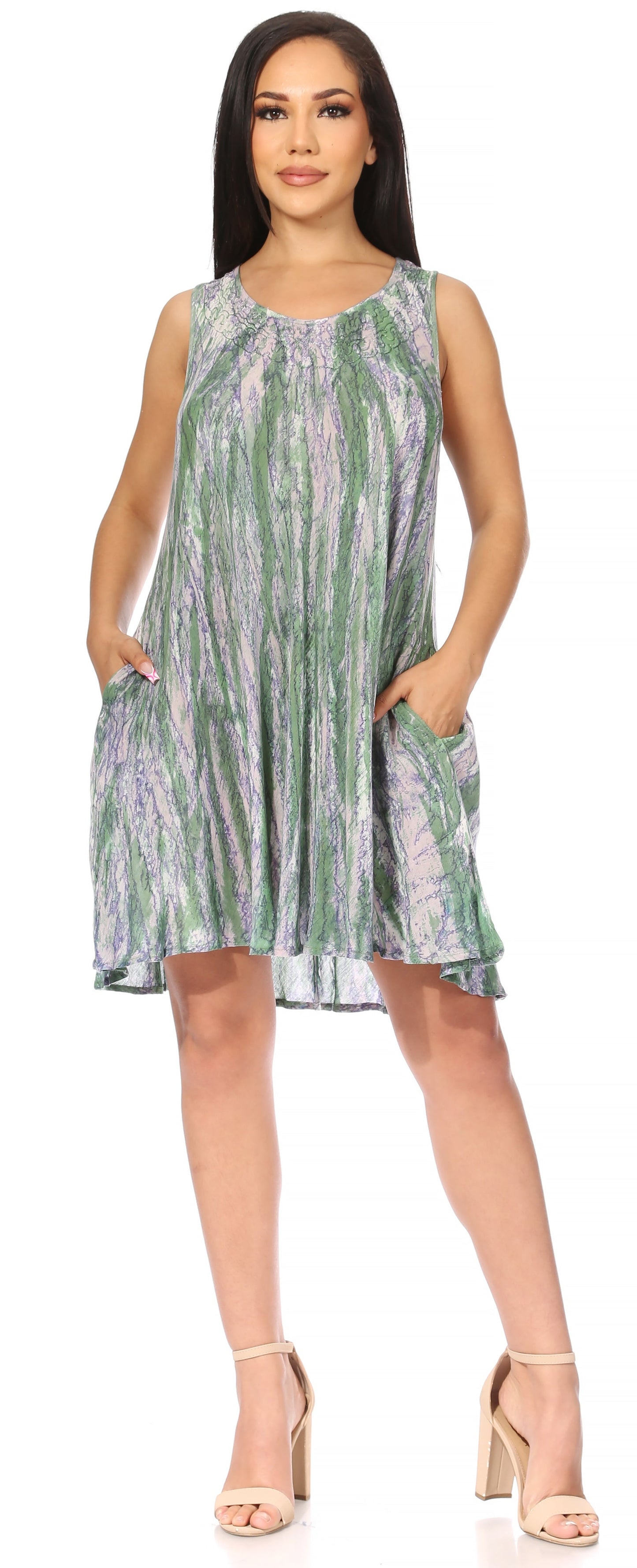 Sakkas Marta Women's Casual Summer Tie Dye Flowy Boho Maxi Sleeveless Dress Loose - Concordia Style Boutique