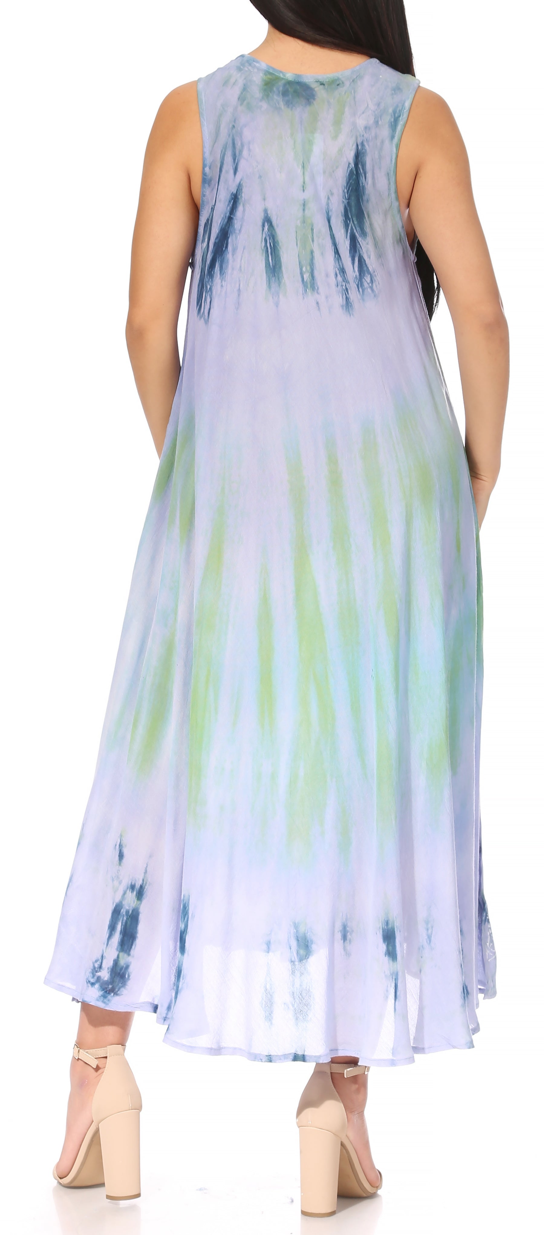 Sakkas Liza Women's Sleeveless Maxi Caftan Dress for Casual Summer Wear with Bohemian Flair and Handy Pockets - Concordia Style Boutique