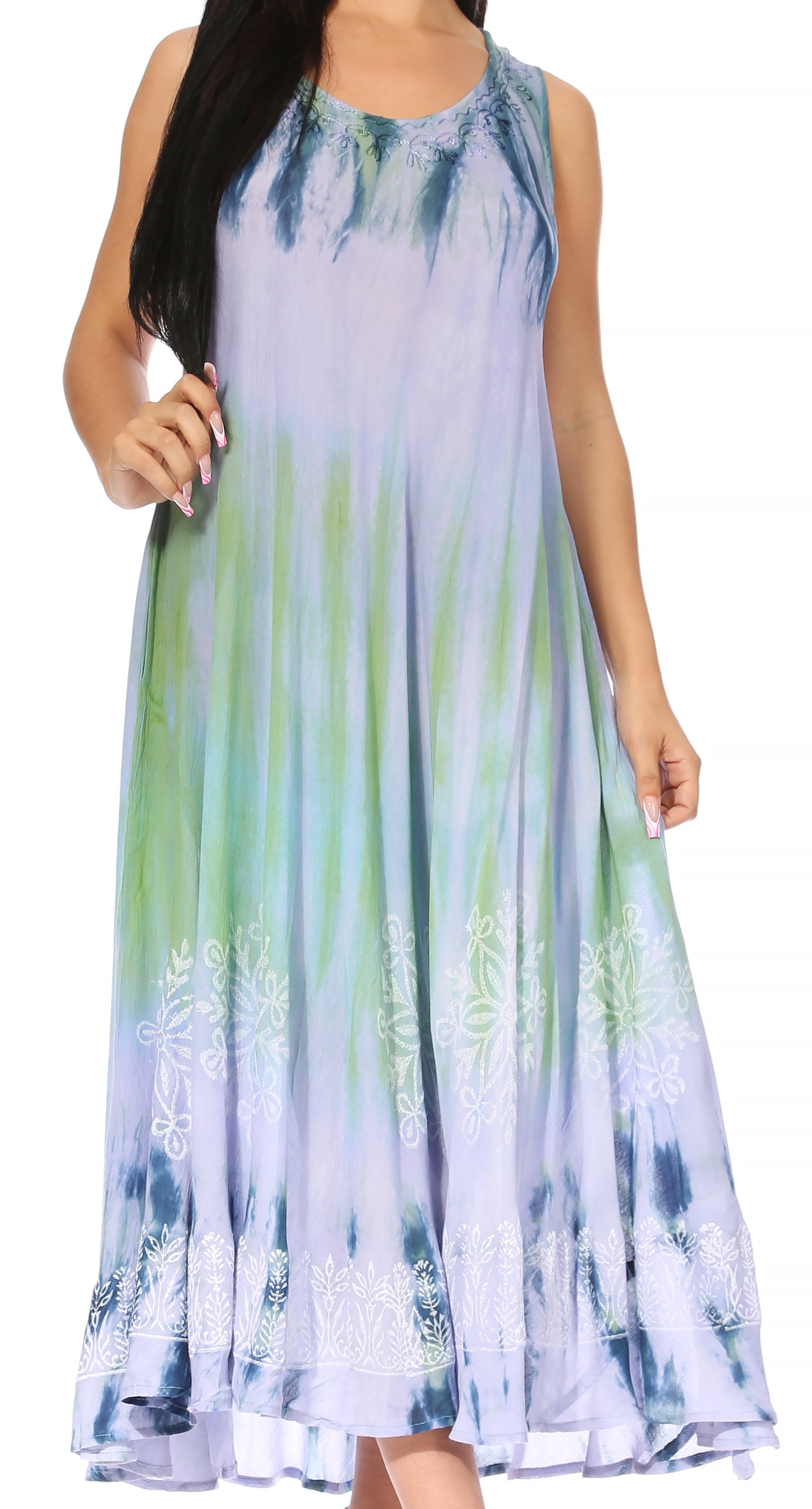 Sakkas Liza Women's Sleeveless Maxi Caftan Dress for Casual Summer Wear with Bohemian Flair and Handy Pockets - Concordia Style Boutique