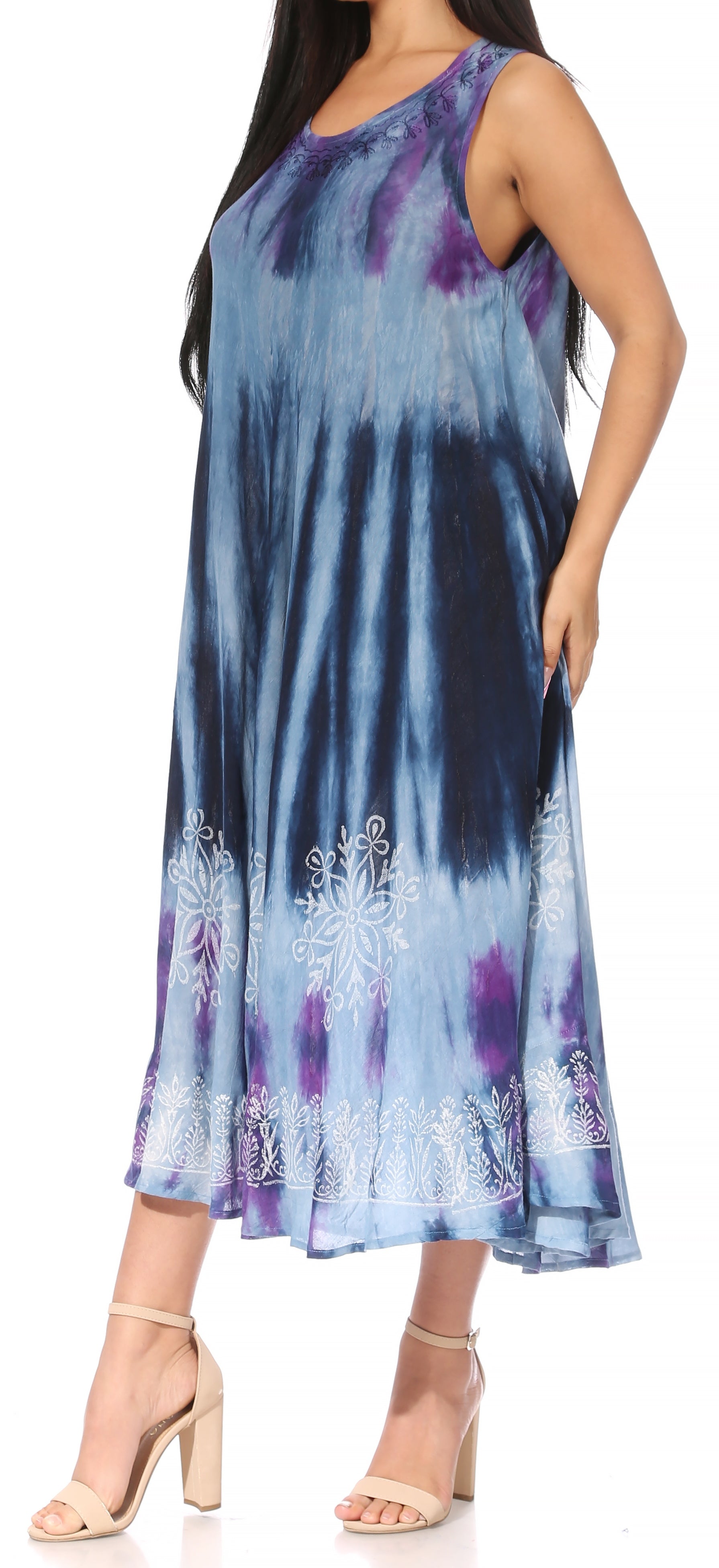 Sakkas Liza Women's Sleeveless Maxi Caftan Dress for Casual Summer Wear with Bohemian Flair and Handy Pockets - Concordia Style Boutique