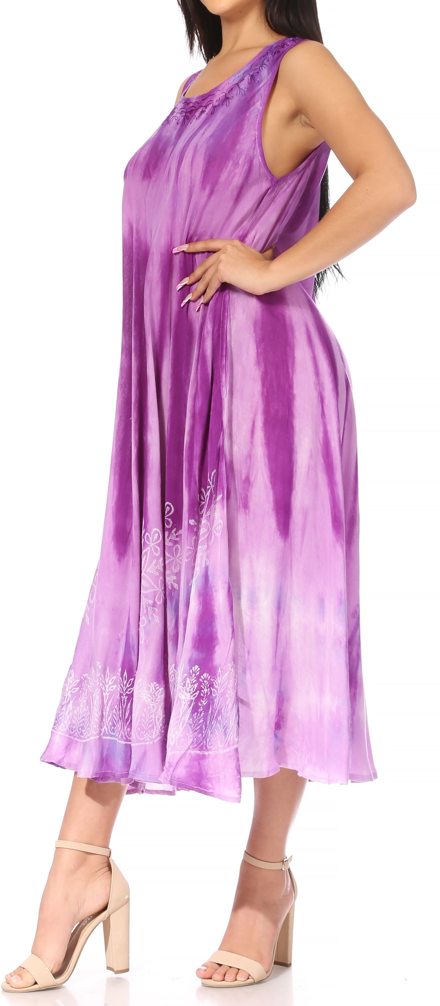 Sakkas Liza Women's Sleeveless Maxi Caftan Dress for Casual Summer Wear with Bohemian Flair and Handy Pockets - Concordia Style Boutique