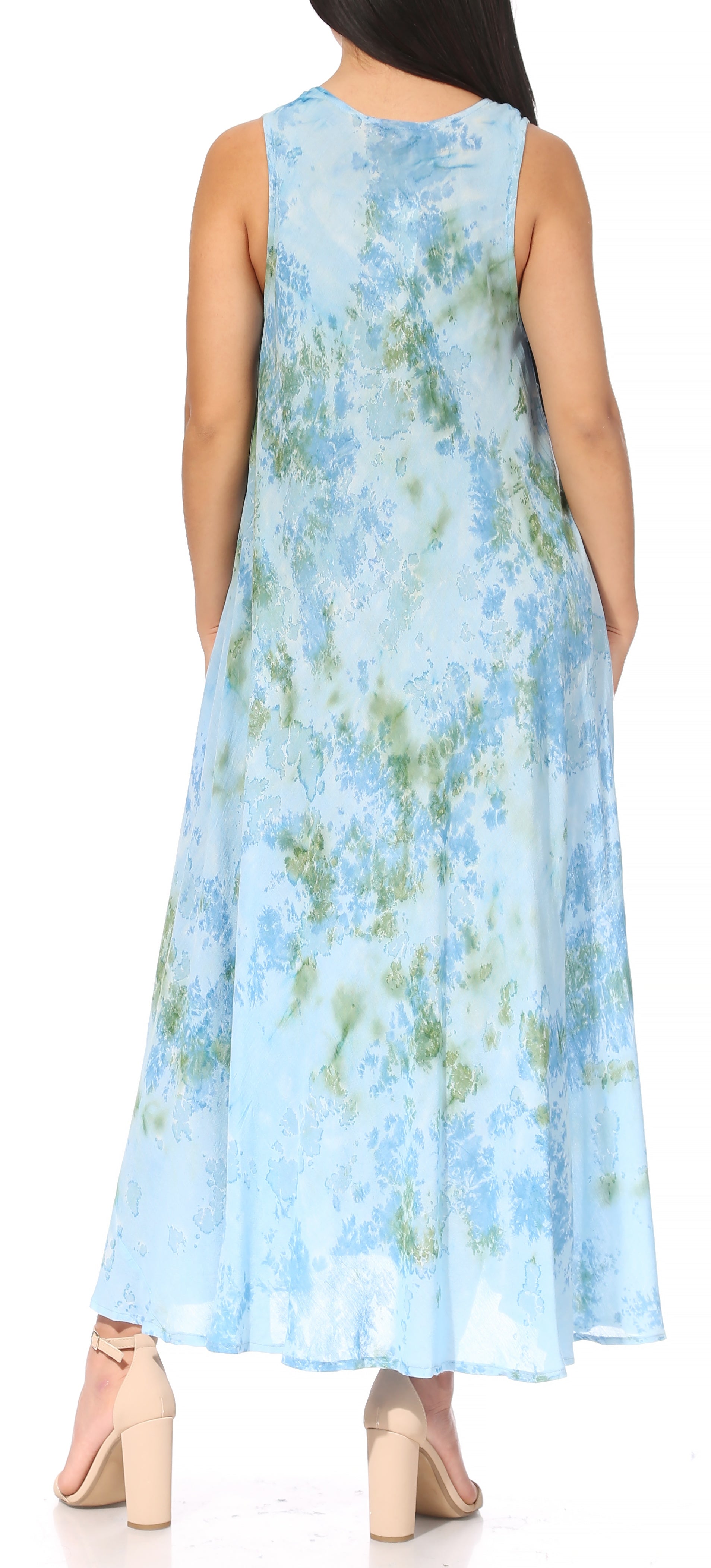 Sakkas Liza Women's Sleeveless Maxi Caftan Dress for Casual Summer Wear with Bohemian Flair and Handy Pockets - Concordia Style Boutique