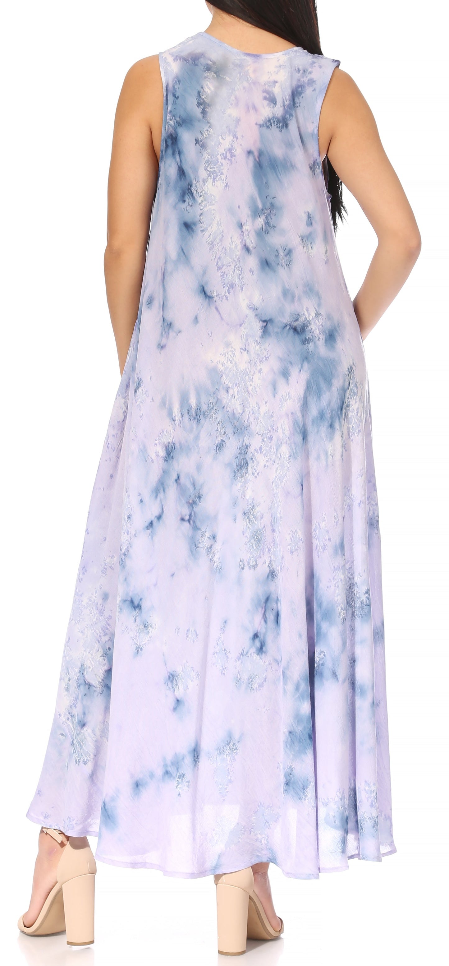 Sakkas Liza Women's Sleeveless Maxi Caftan Dress for Casual Summer Wear with Bohemian Flair and Handy Pockets - Concordia Style Boutique