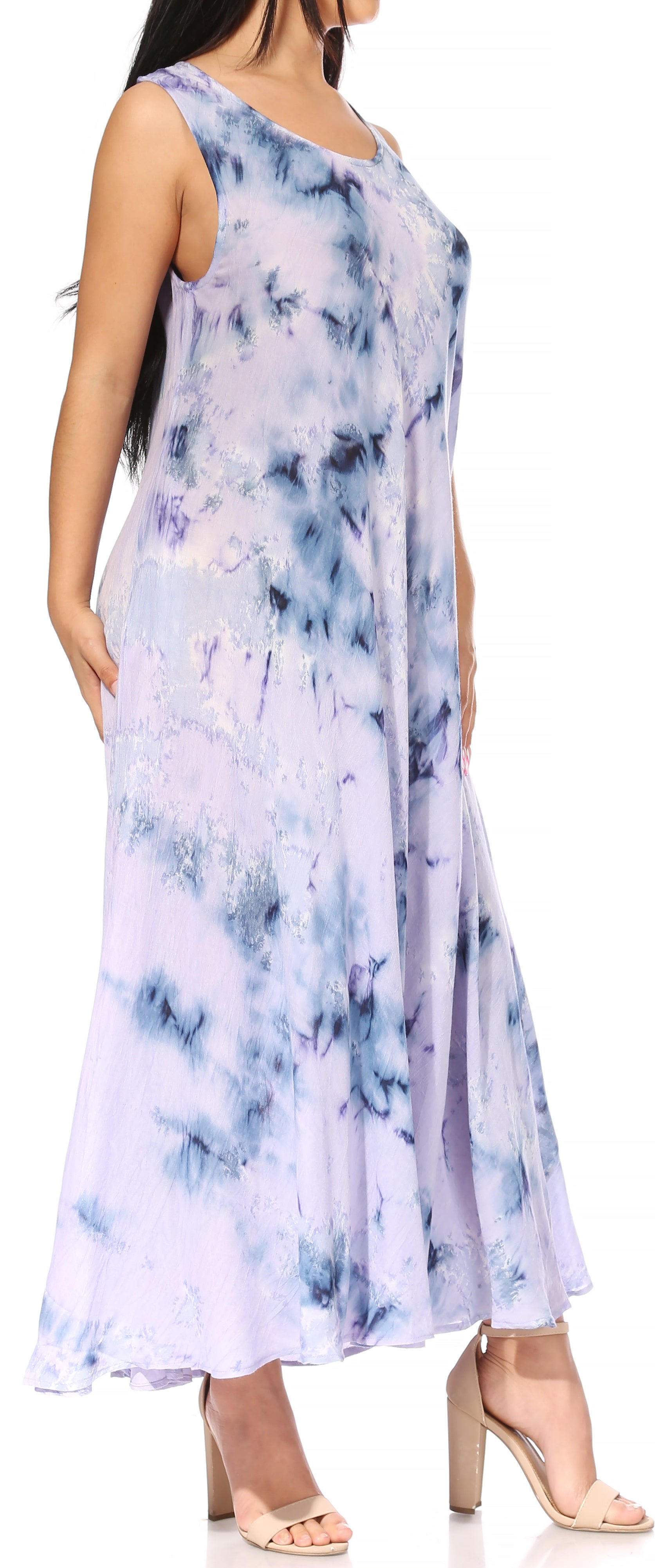 Sakkas Liza Women's Sleeveless Maxi Caftan Dress for Casual Summer Wear with Bohemian Flair and Handy Pockets - Concordia Style Boutique