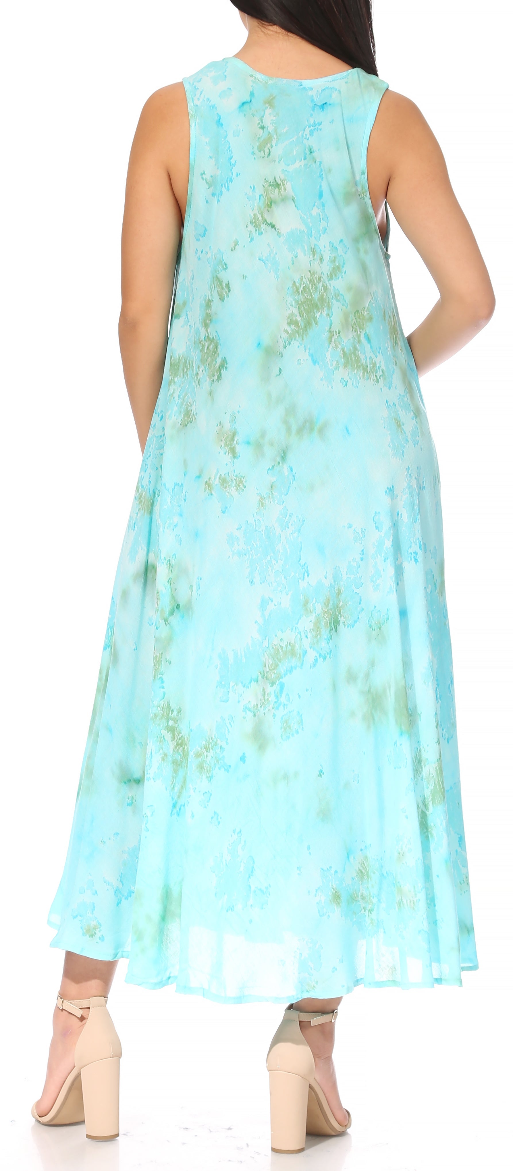 Sakkas Liza Women's Sleeveless Maxi Caftan Dress for Casual Summer Wear with Bohemian Flair and Handy Pockets - Concordia Style Boutique