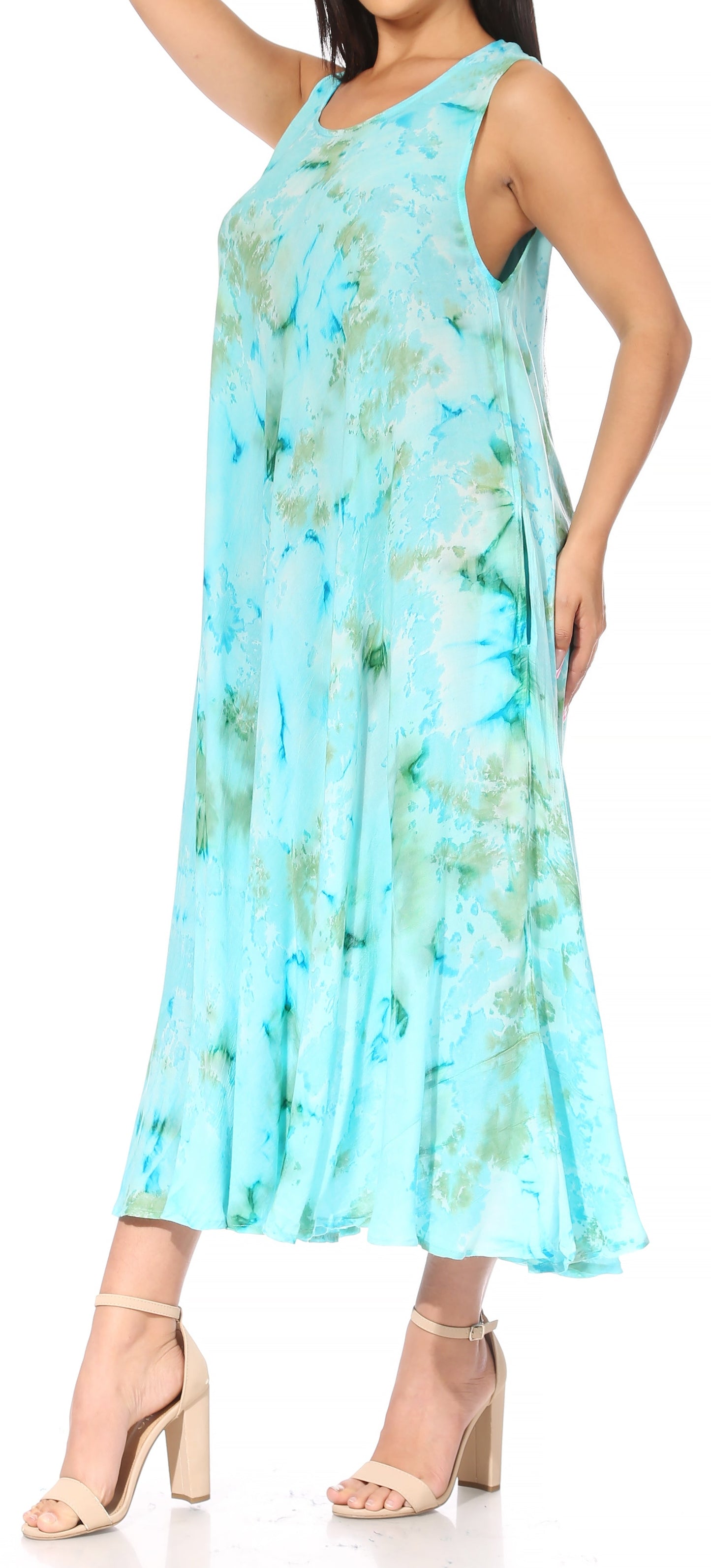 Sakkas Liza Women's Sleeveless Maxi Caftan Dress for Casual Summer Wear with Bohemian Flair and Handy Pockets - Concordia Style Boutique