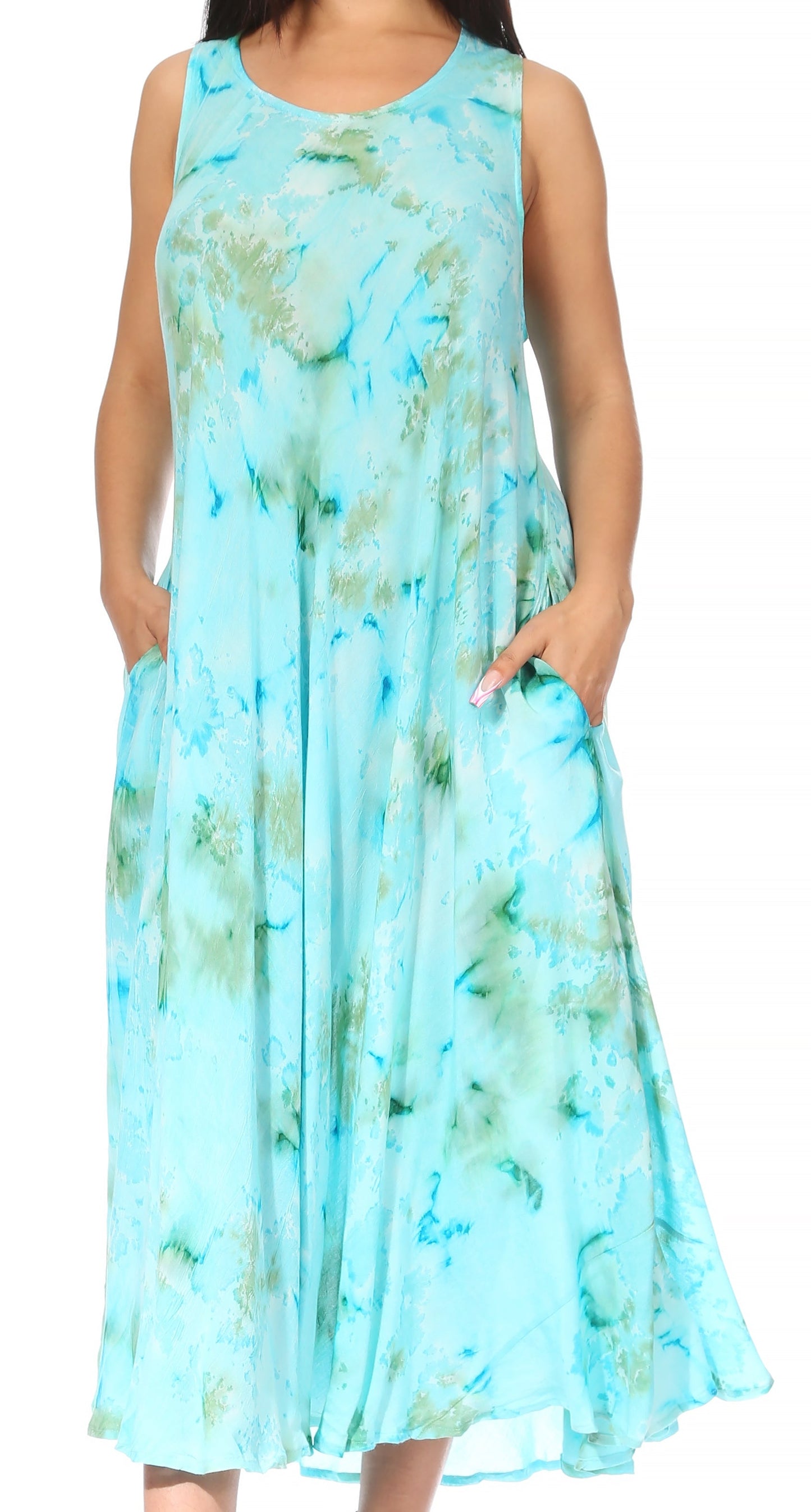 Sakkas Liza Women's Sleeveless Maxi Caftan Dress for Casual Summer Wear with Bohemian Flair and Handy Pockets - Concordia Style Boutique