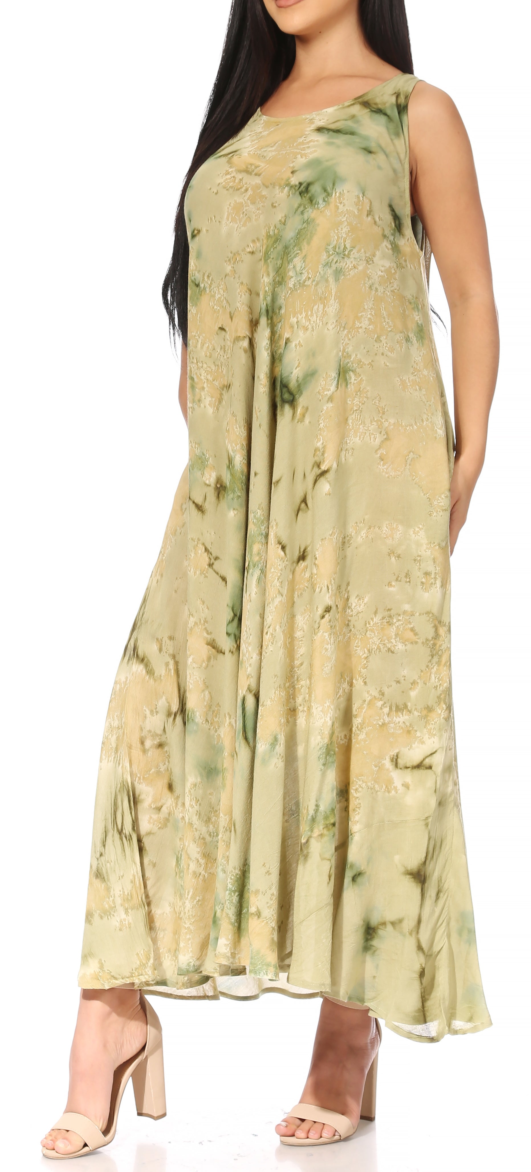 Sakkas Liza Women's Sleeveless Maxi Caftan Dress for Casual Summer Wear with Bohemian Flair and Handy Pockets - Concordia Style Boutique