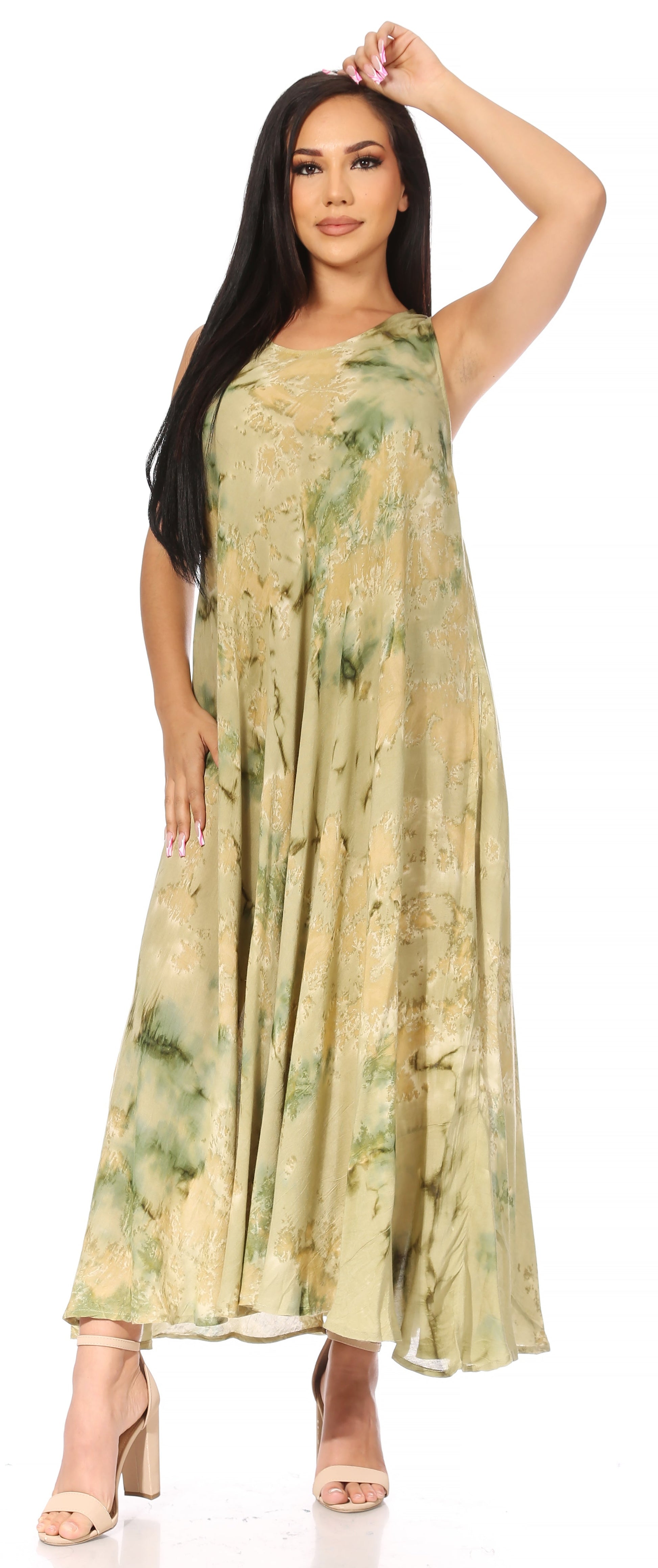 Sakkas Liza Women's Sleeveless Maxi Caftan Dress for Casual Summer Wear with Bohemian Flair and Handy Pockets - Concordia Style Boutique