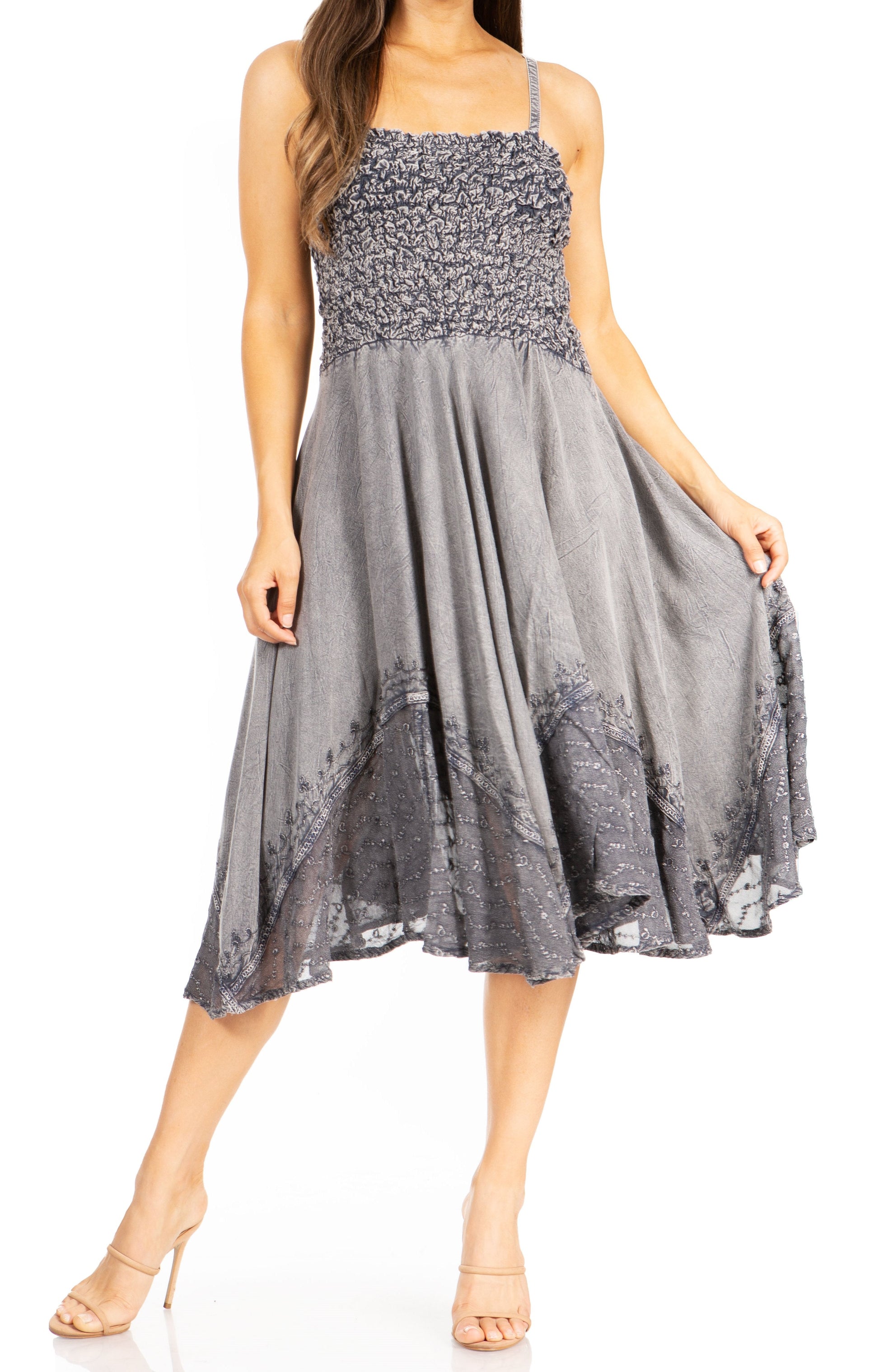 Sakkas Aphrodite Embroidered Batik Dress - Concordia Style Boutique