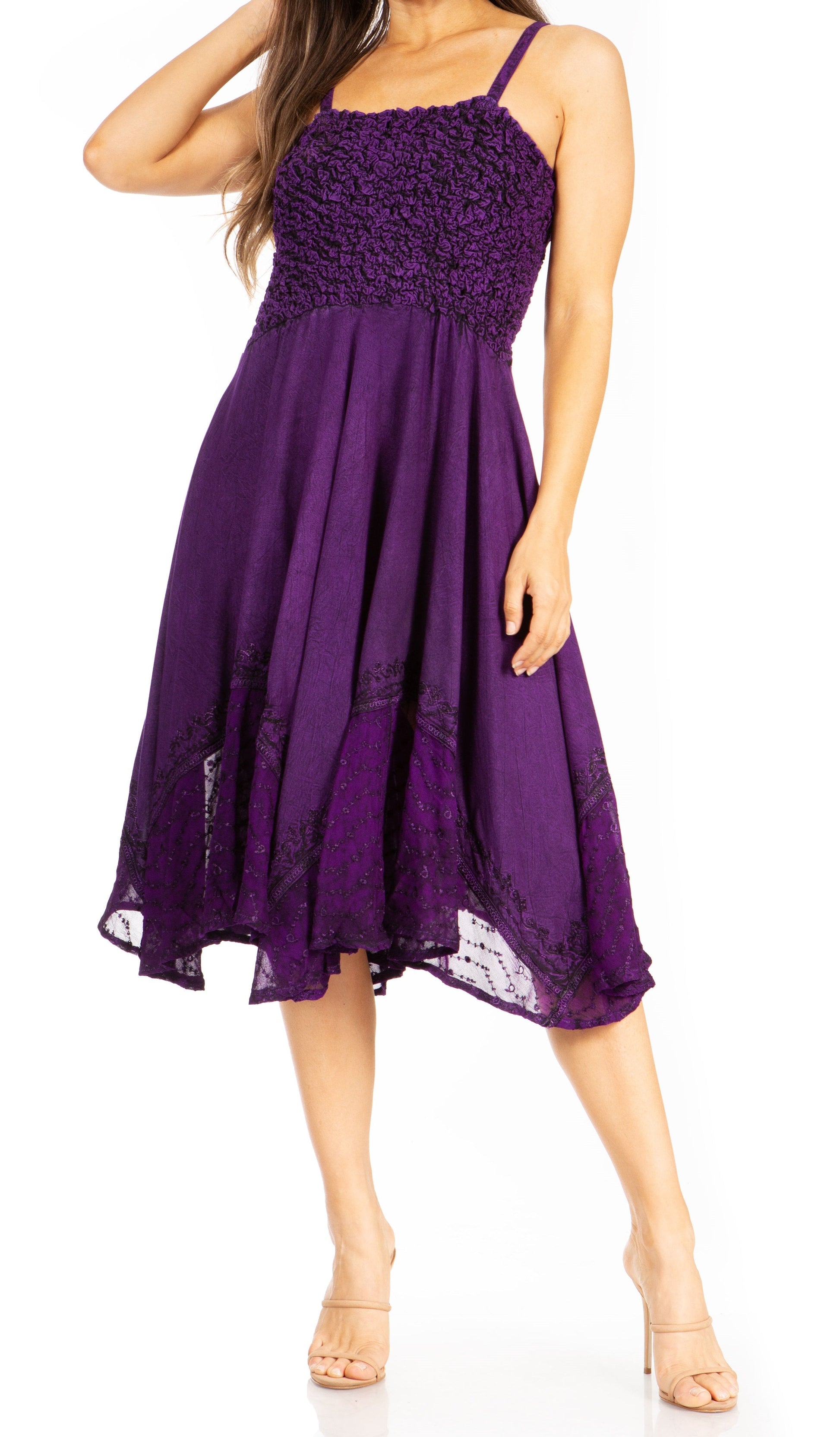 Sakkas Aphrodite Embroidered Batik Dress - Concordia Style Boutique