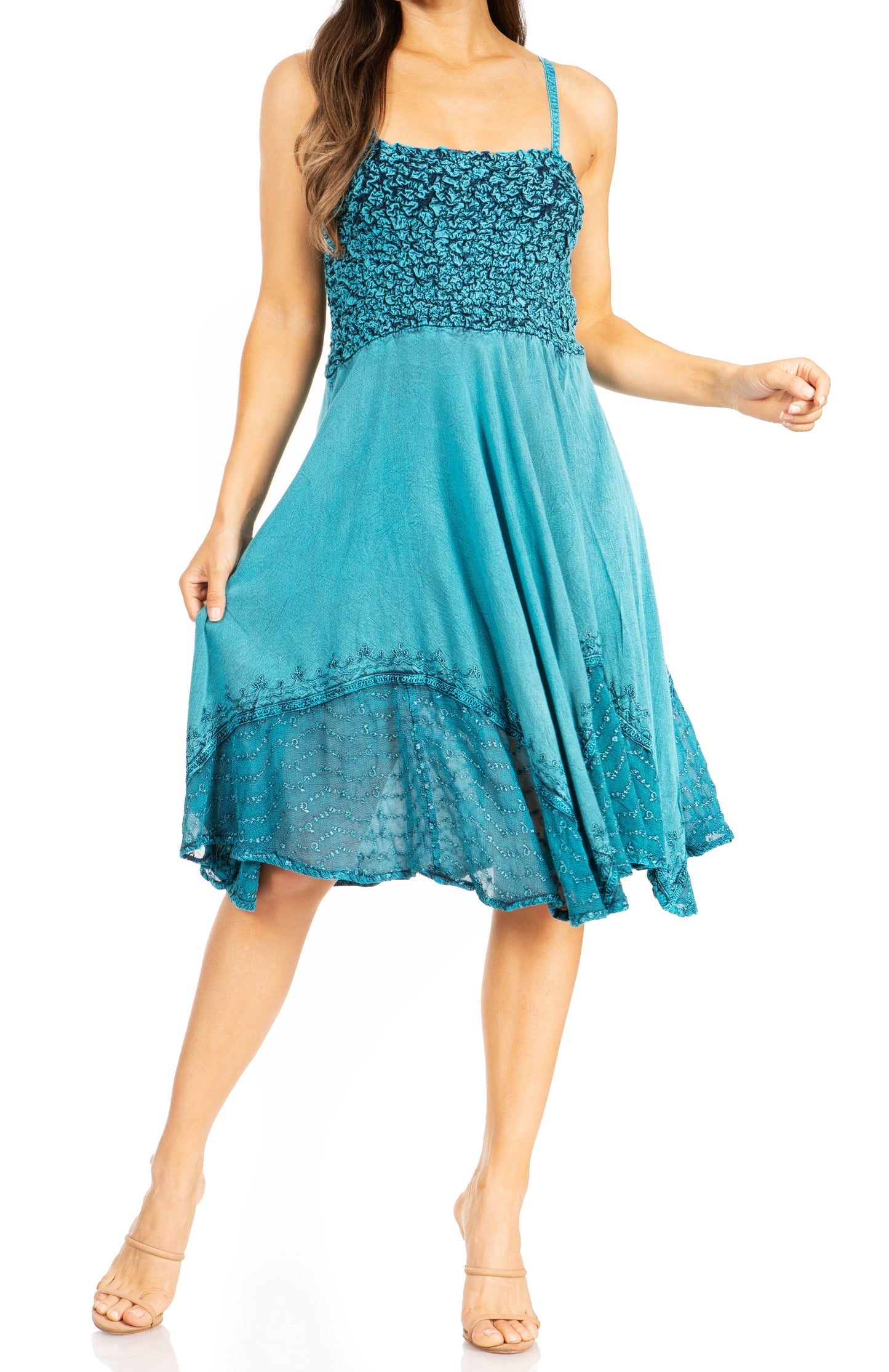 Sakkas Aphrodite Embroidered Batik Dress - Concordia Style Boutique