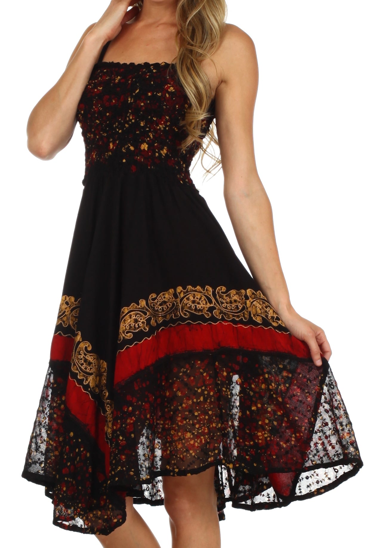 Sakkas Aphrodite Embroidered Batik Dress - Concordia Style Boutique